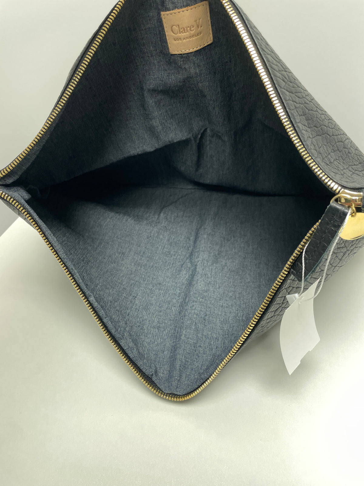 Clare V. Clutch Black Oversized Foldover