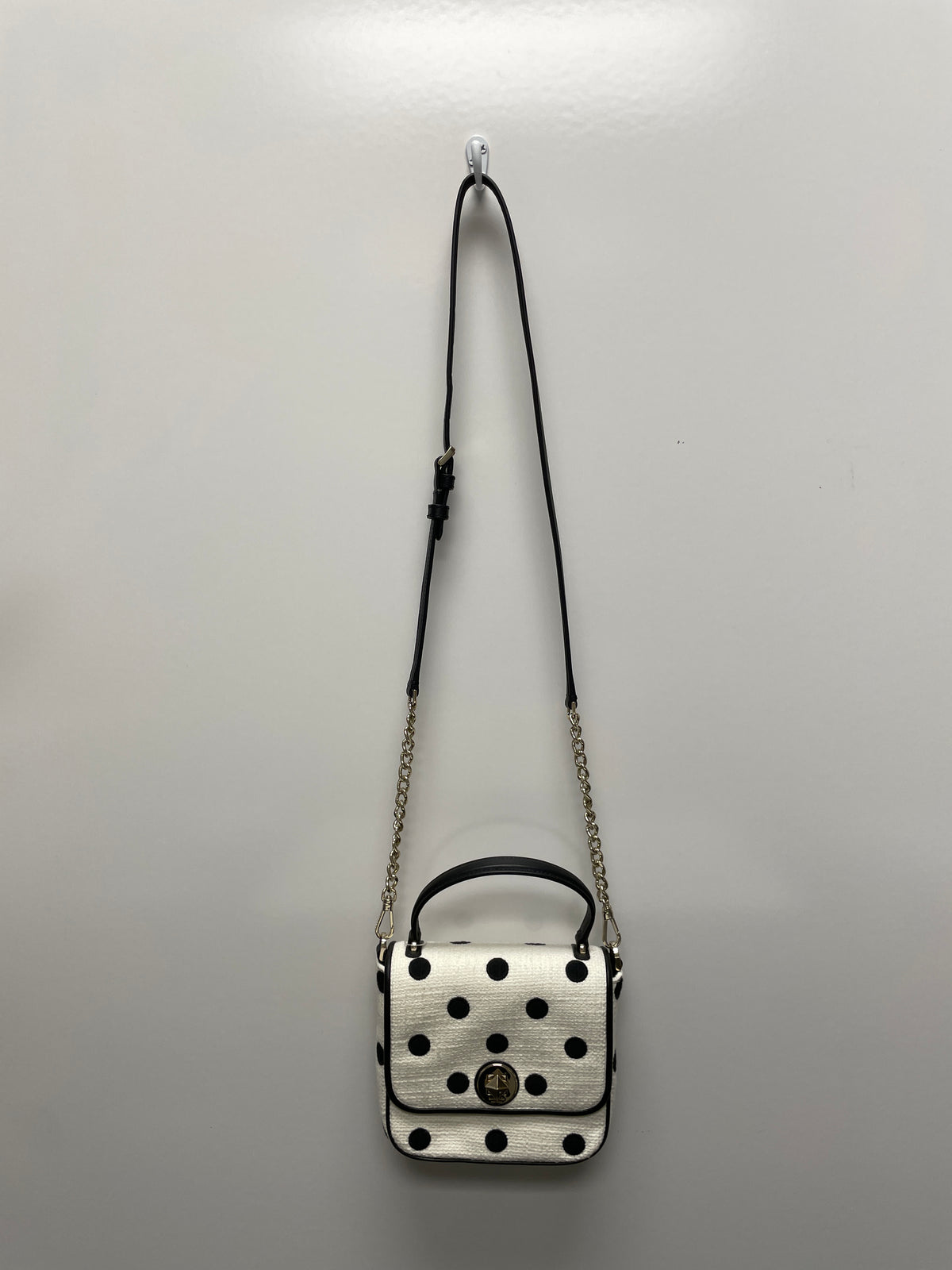 Kate Spade Crossbody Black & White Polka Dot Natalia Embroidered