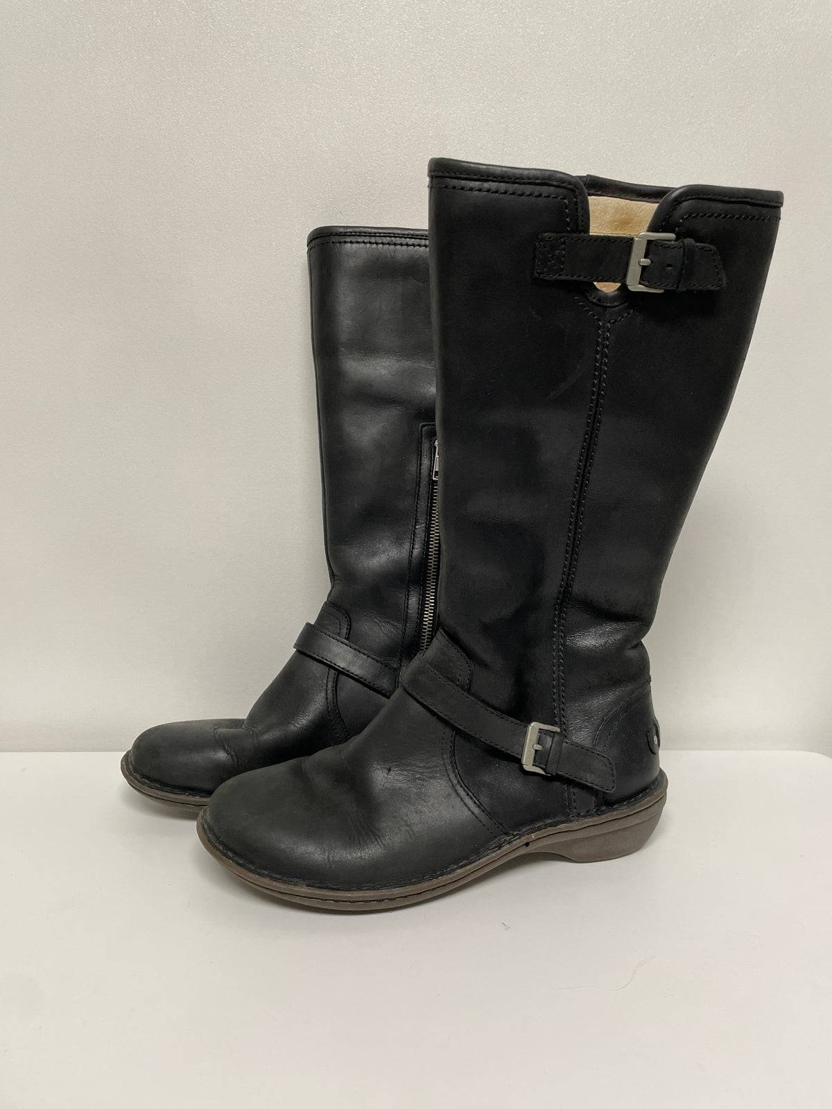 Ugg Boots Black Tupelo Leather Tall Riding Boot 7