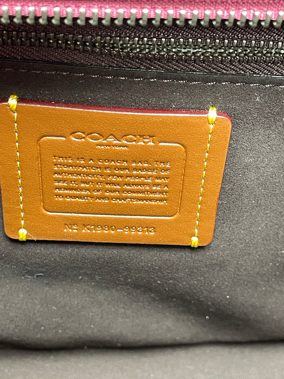 Coach Handbag Hibiscus Multi Fuchsia Courier 1941 Carryall Colorblock 2019 w/dust bag As is: missing long strap and ball chain