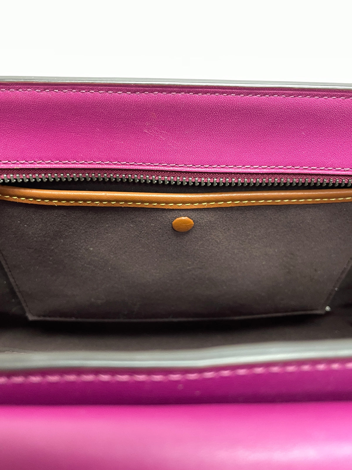 Coach Handbag Hibiscus Multi Fuchsia Courier 1941 Carryall Colorblock 2019 w/dust bag As is: missing long strap and ball chain