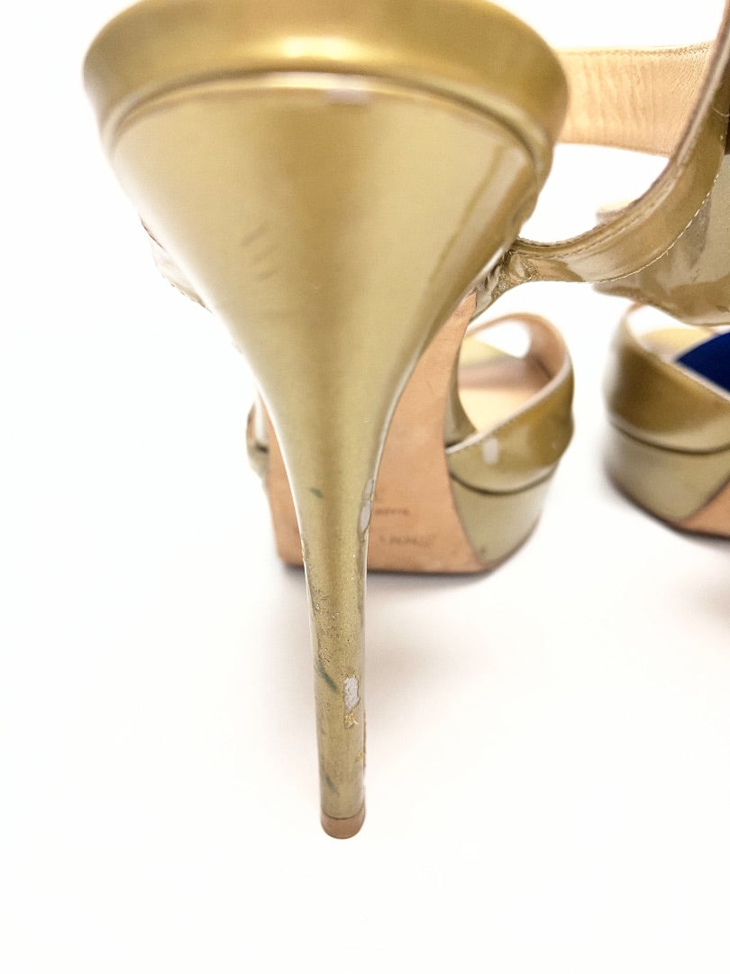 Jimmy Choo Shoes Gold Gold Heels 37.5 (as is: wear) 6.5