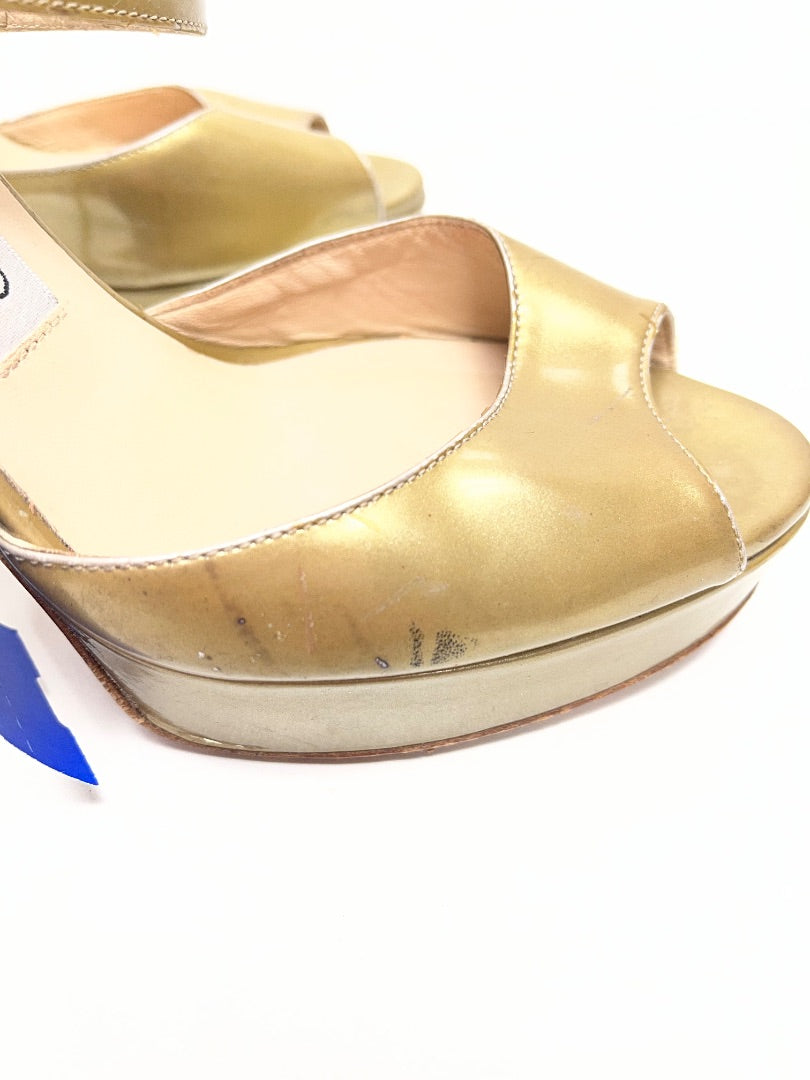 Jimmy Choo Shoes Gold Gold Heels 37.5 (as is: wear) 6.5