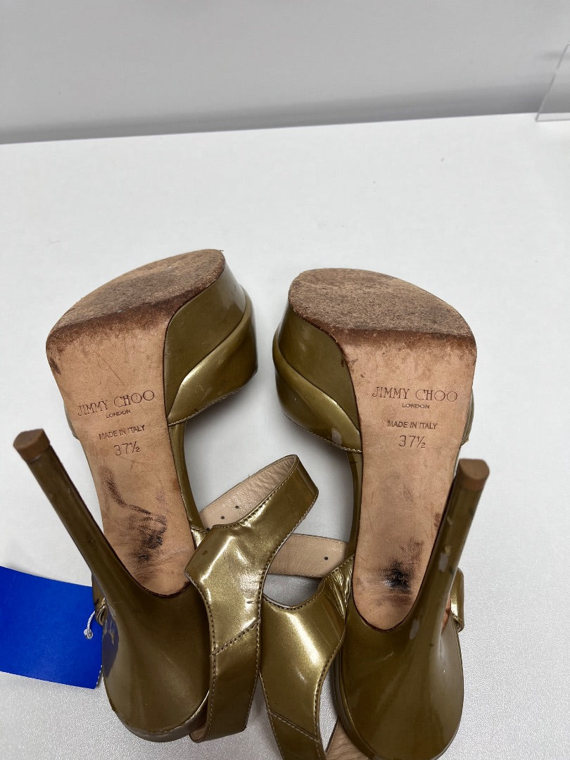 Jimmy Choo Shoes Gold Gold Heels 37.5 (as is: wear) 6.5