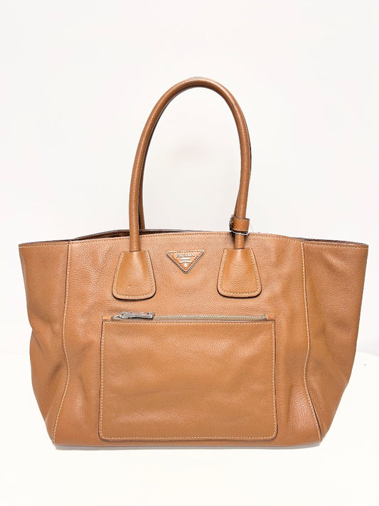 Prada Handbag Brown Vitello Daino Tote