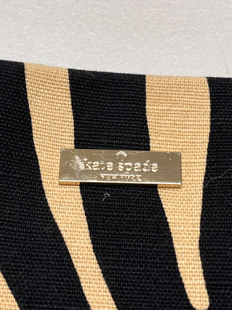 Kate Spade Handbag Black & Cream Storybook Lining Zebra Canvas Tote Y2K 2013