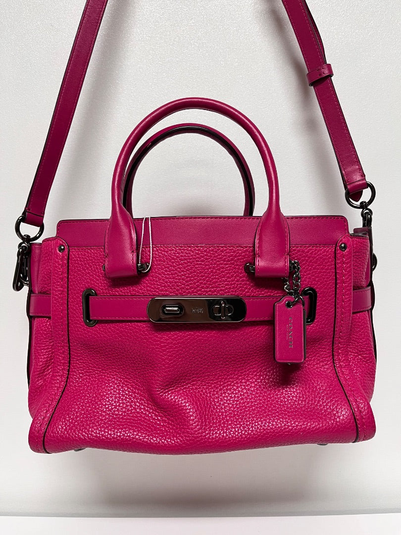 Coach Handbag Hot Pink Swagger 27 Gunmetal 2016
