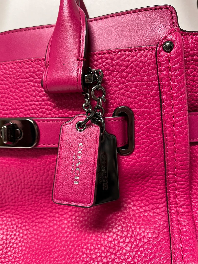 Coach Handbag Hot Pink Swagger 27 Gunmetal 2016