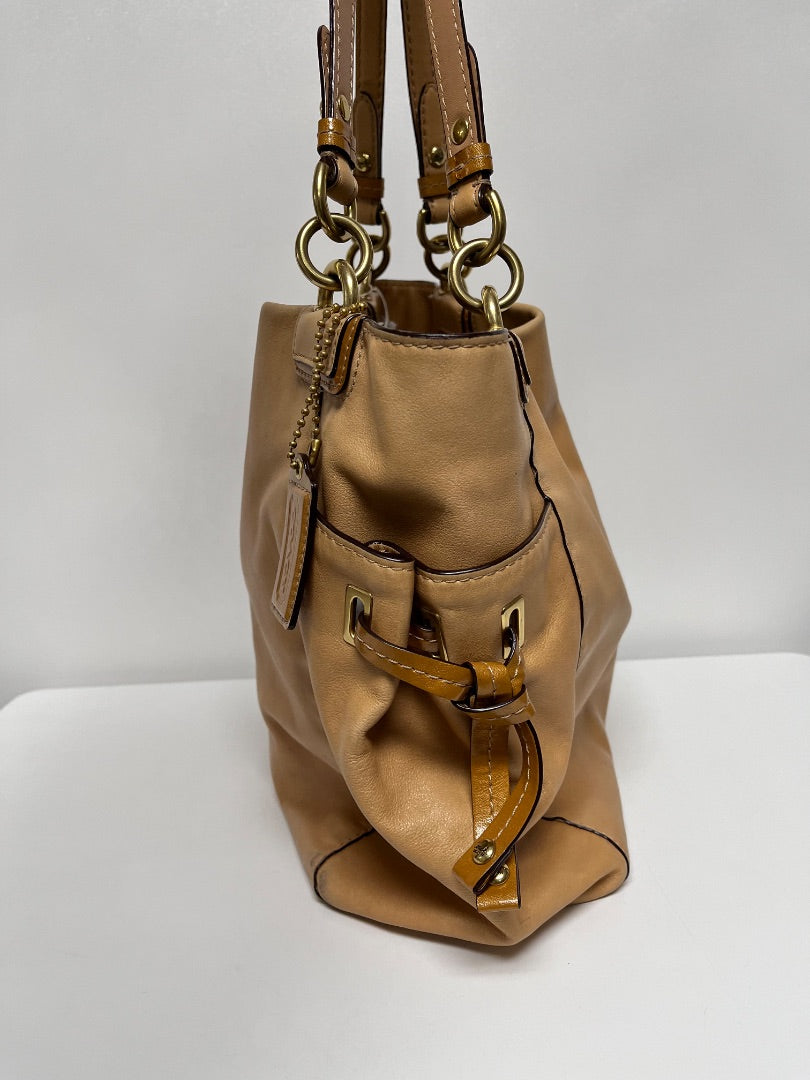Coach Handbag Tan Peyton Leather Tie Tote 2009 14523
