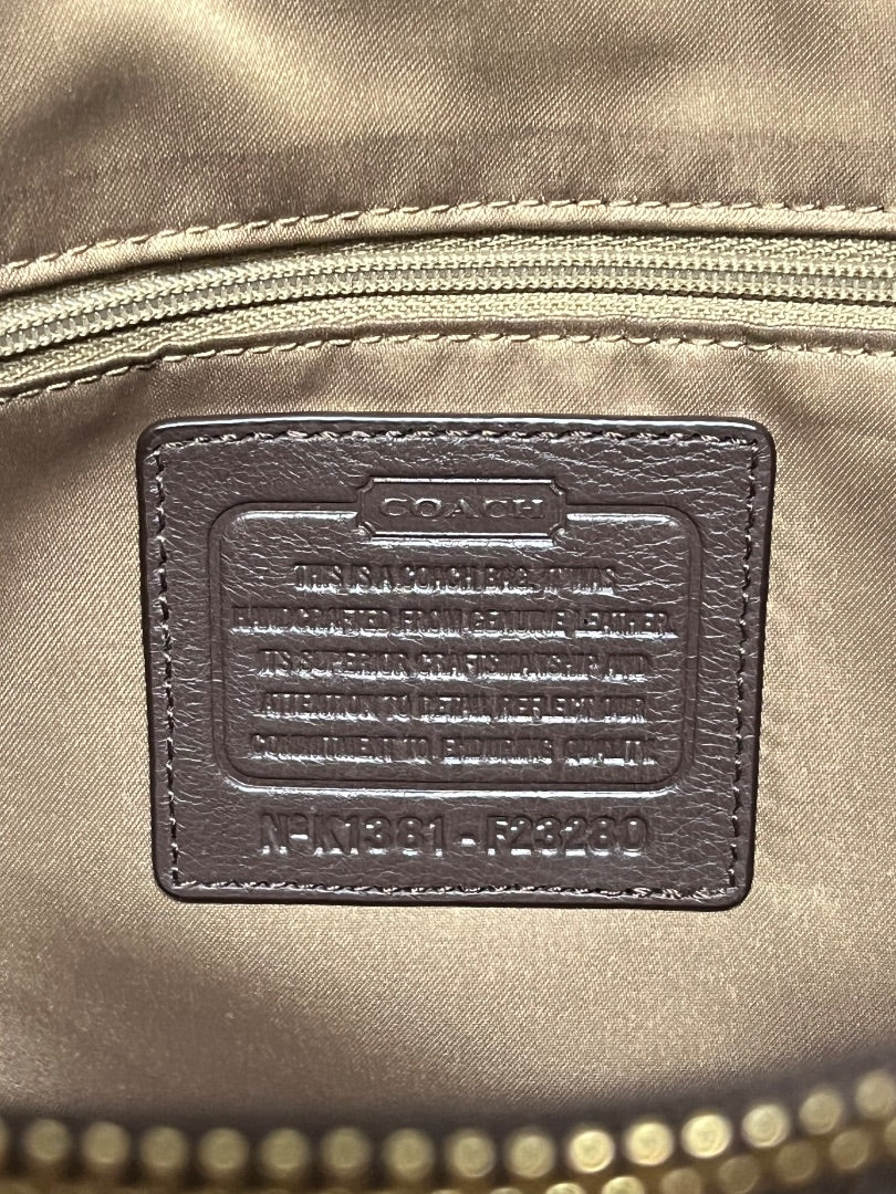 Coach Handbag Dark Brown Park Leather Carryall 2013 F23280