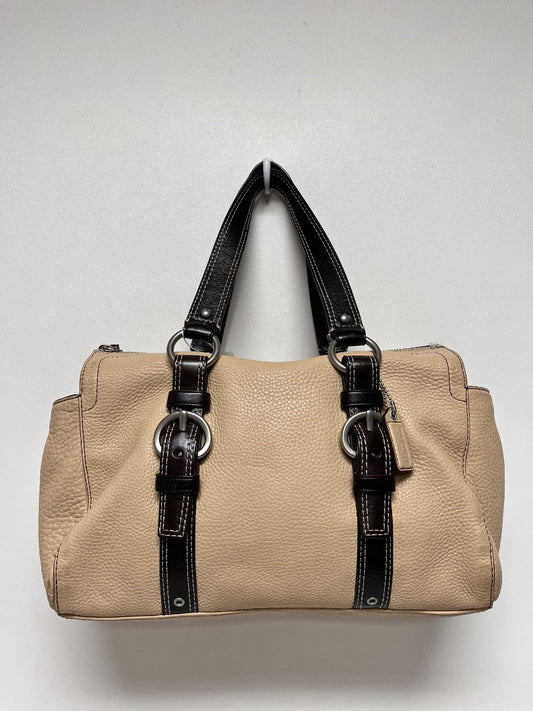 Coach Handbag Cream & Brown Chelsea Zip Satchel 2007 Y2K F10887