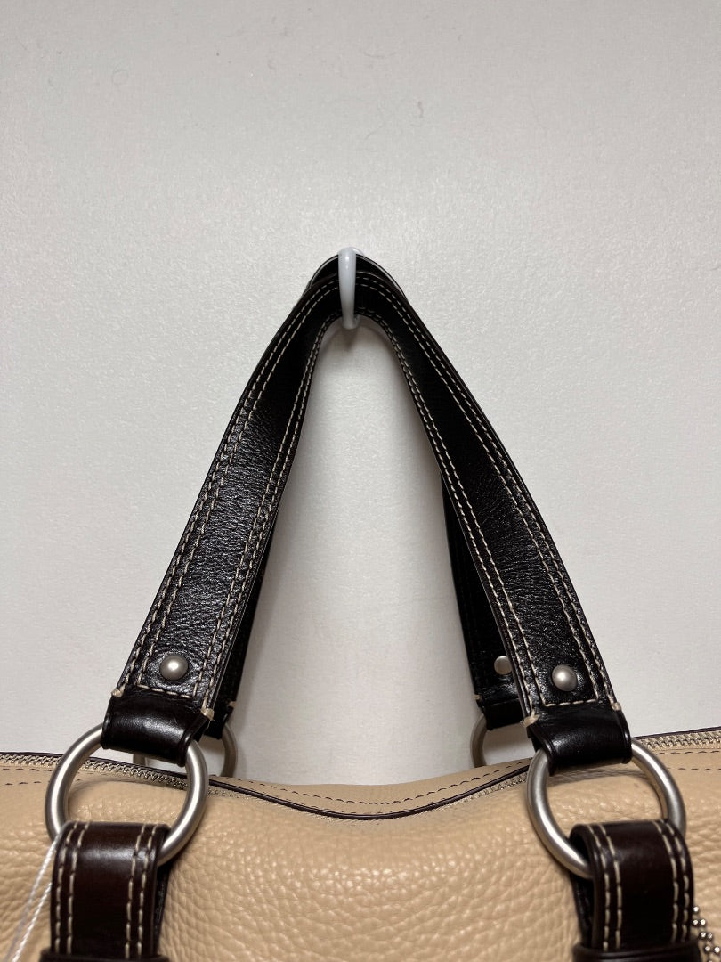 Coach Handbag Cream & Brown Chelsea Zip Satchel 2007 Y2K F10887