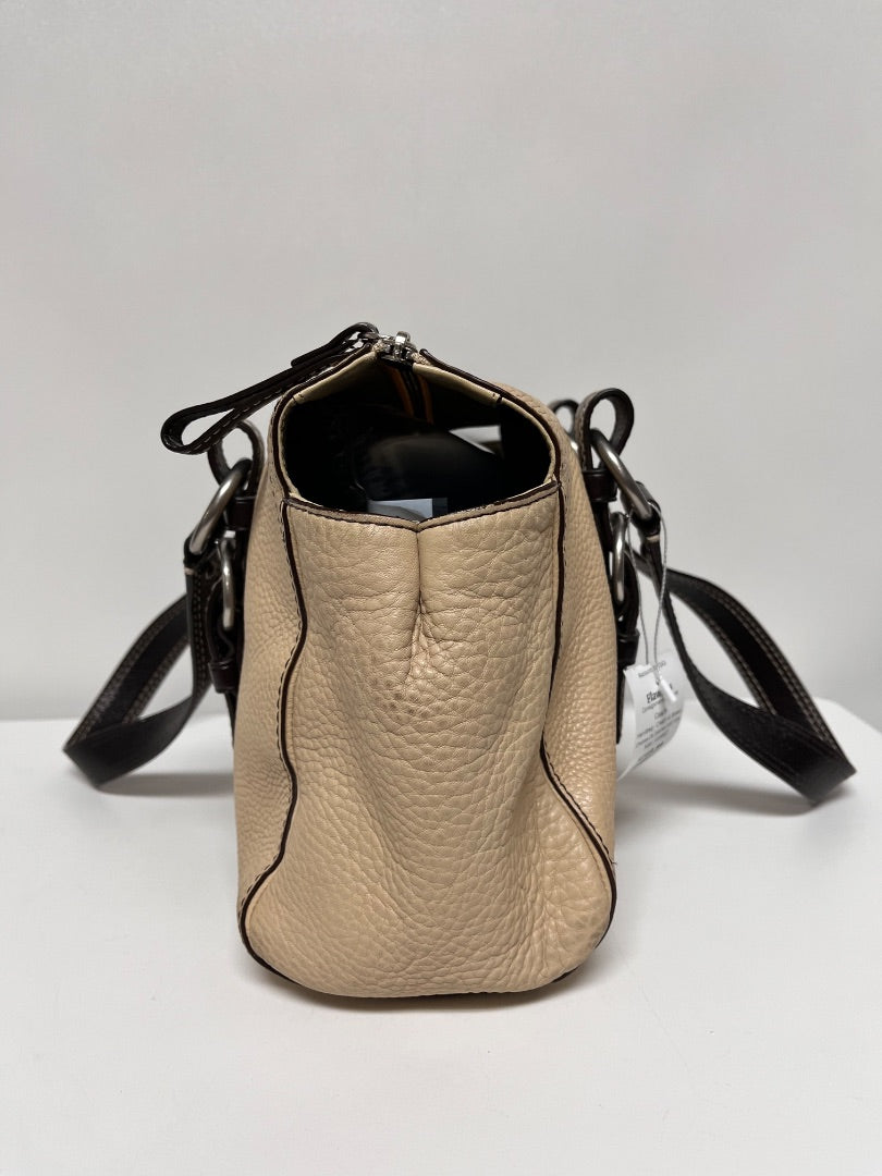 Coach Handbag Cream & Brown Chelsea Zip Satchel 2007 Y2K F10887