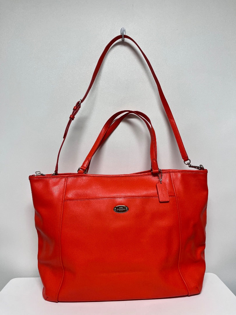 Coach Travel Bag Orange Peyton XL Pocket Tote 2014 F77662
