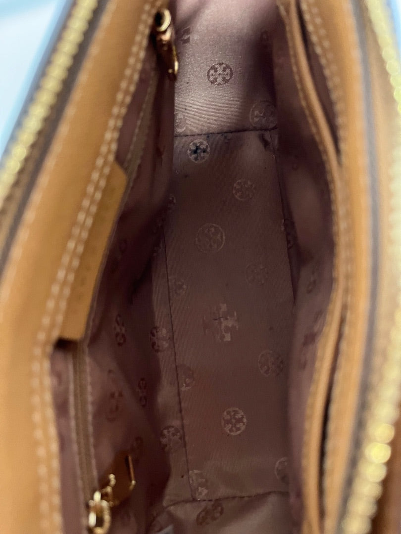 Tory Burch Handbag Tan Mini Top Zip Tote