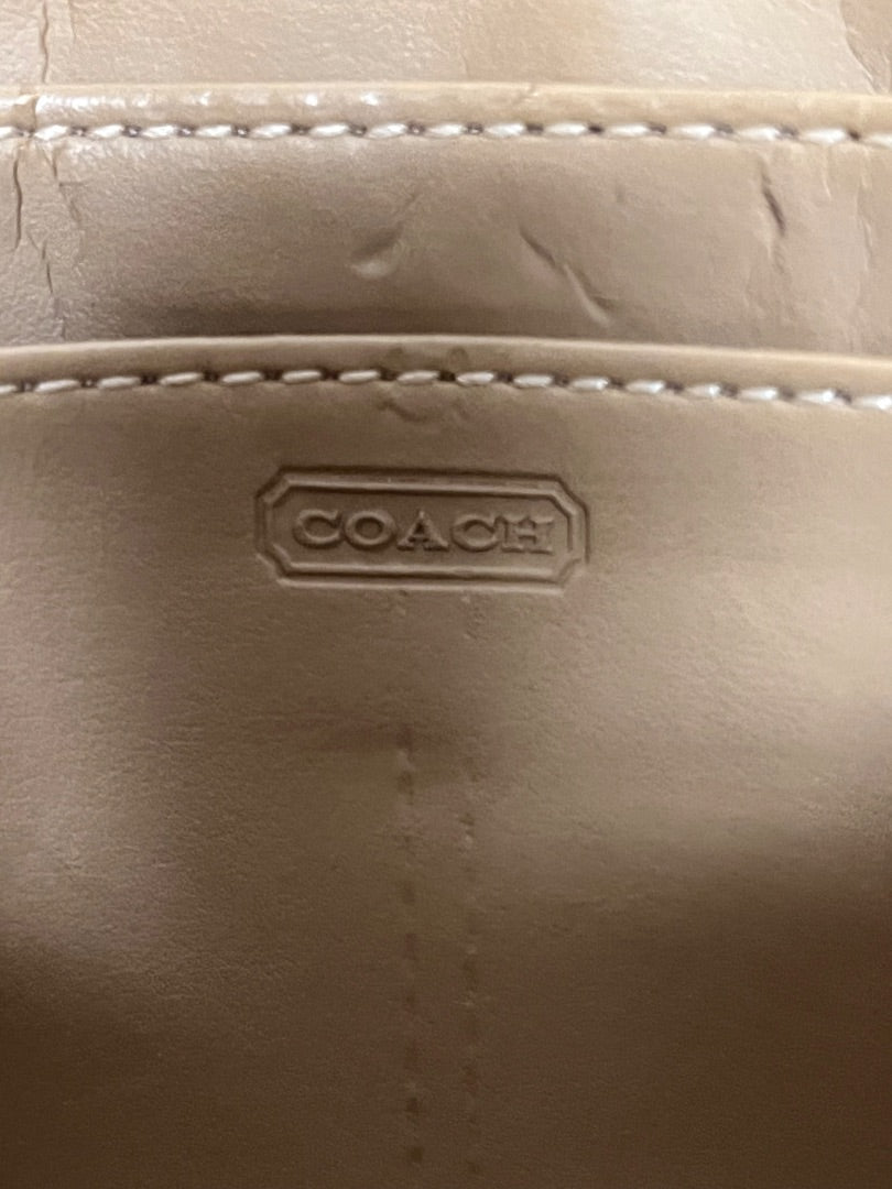 Coach Wallet Tan & Red Ashley Op Art Large Wristlet