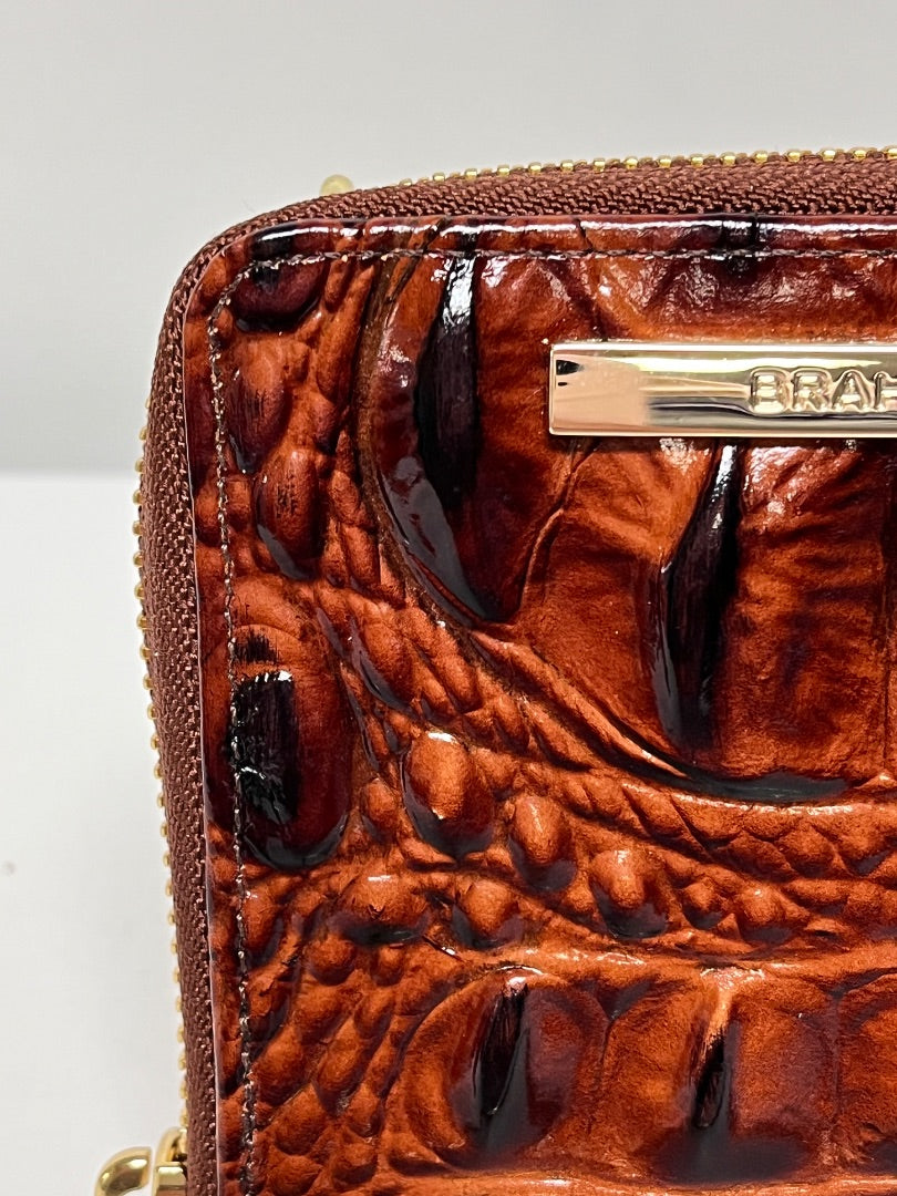 Brahmin Wallet Pecan Melbourne Mini Suri Zip