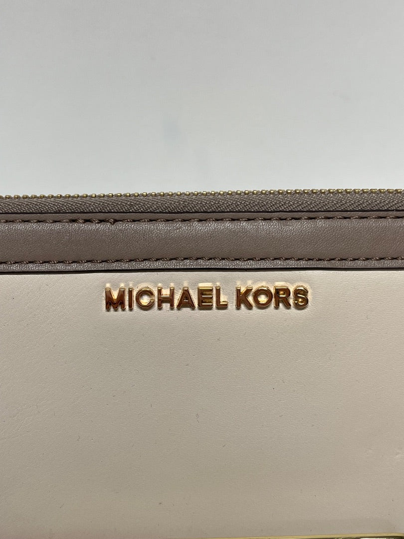 Michael Kors Wallet Cream & Taupe Jet Set Continental NWT