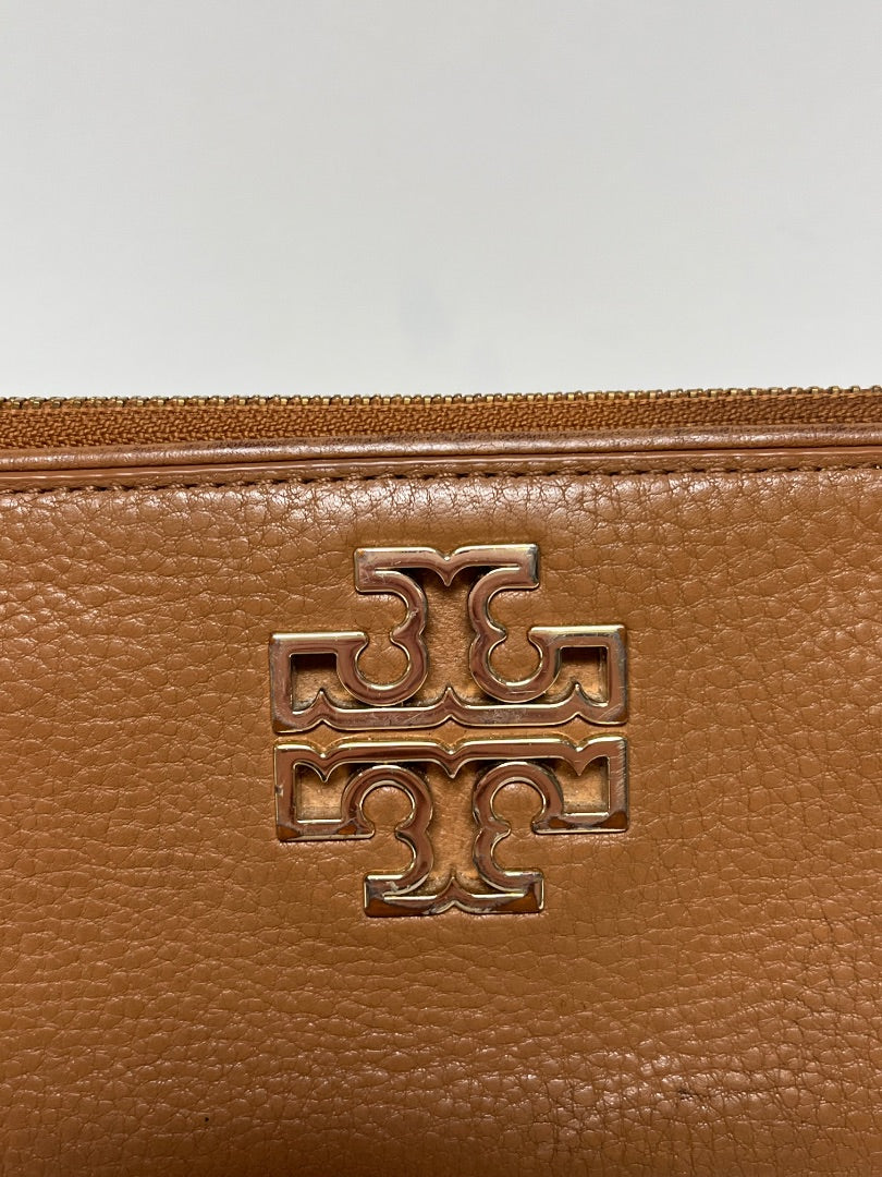 Tory Burch Wallet Camel Logo Long Zip (as is hardware)
