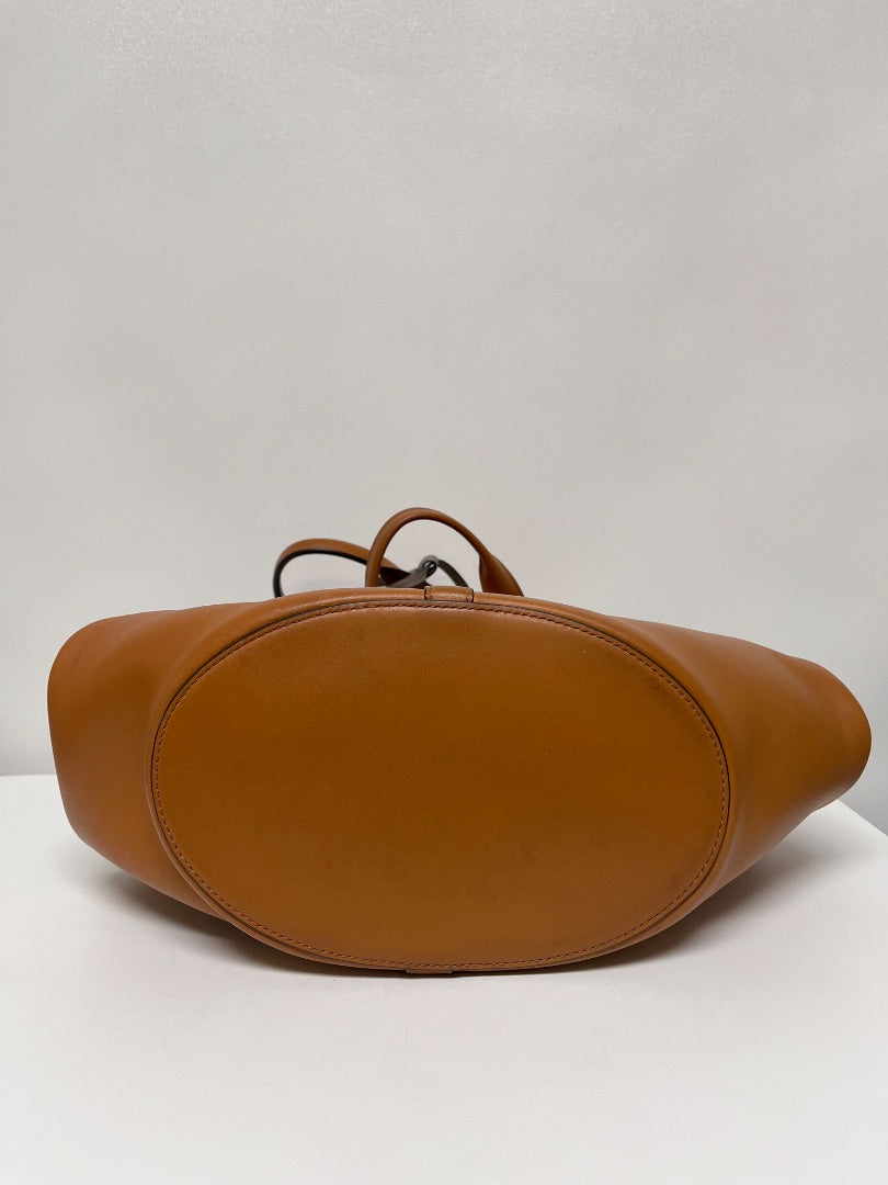 Tory Burch Handbag Tan Sete Tote Kobicha Oragami-inspired
