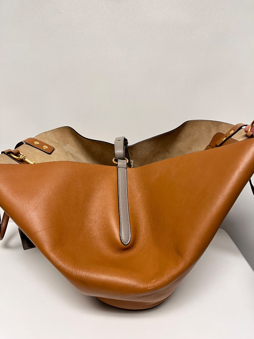 Tory Burch Handbag Tan Sete Tote Kobicha Oragami-inspired
