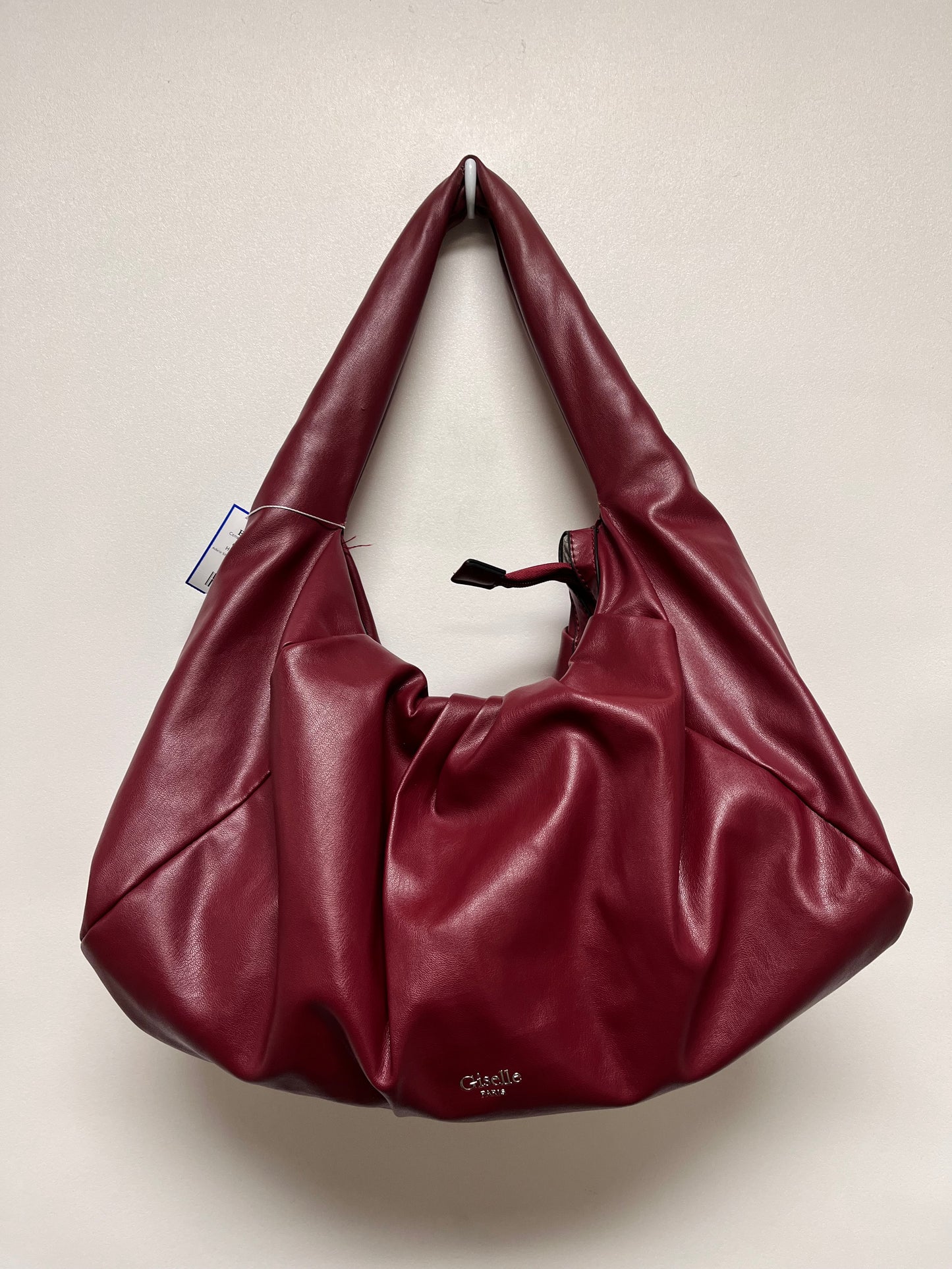 Giselle Paris Handbag Red Adele Shoulder Bag Slouchy Hobo