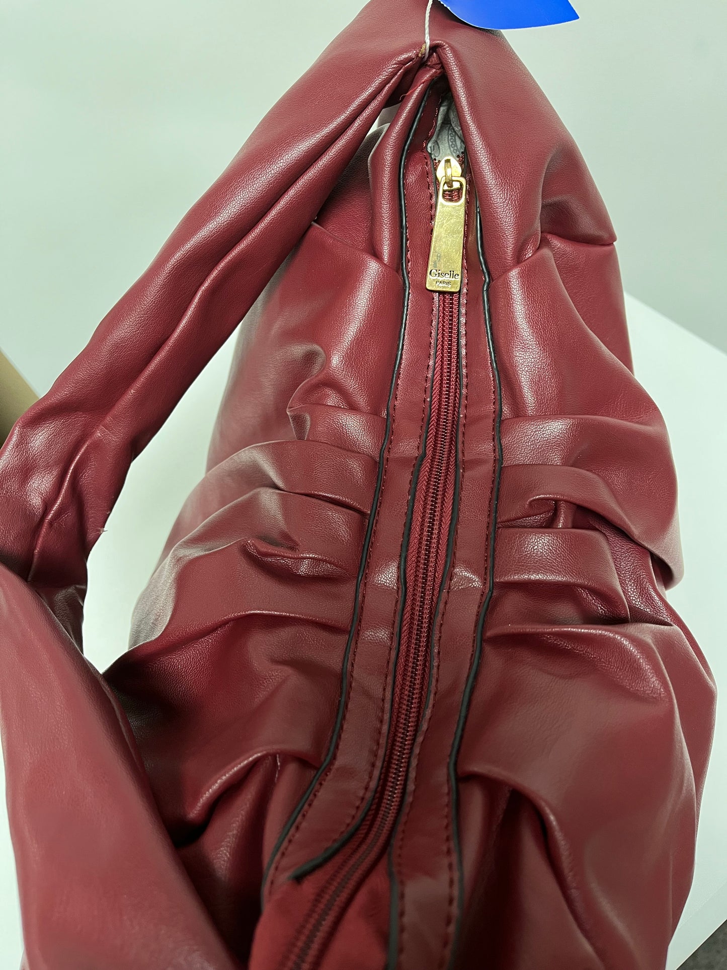 Giselle Paris Handbag Red Adele Shoulder Bag Slouchy Hobo