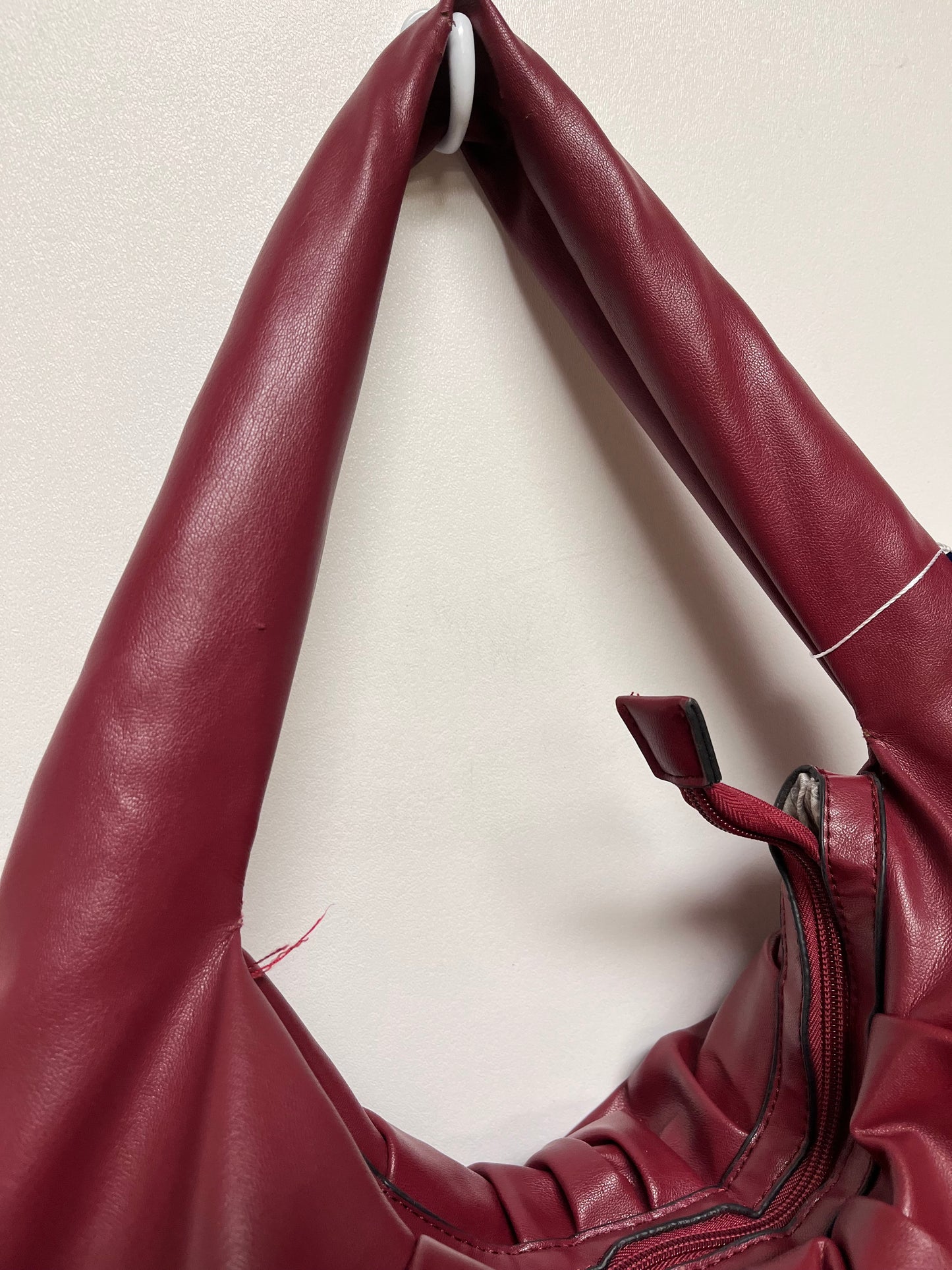 Giselle Paris Handbag Red Adele Shoulder Bag Slouchy Hobo