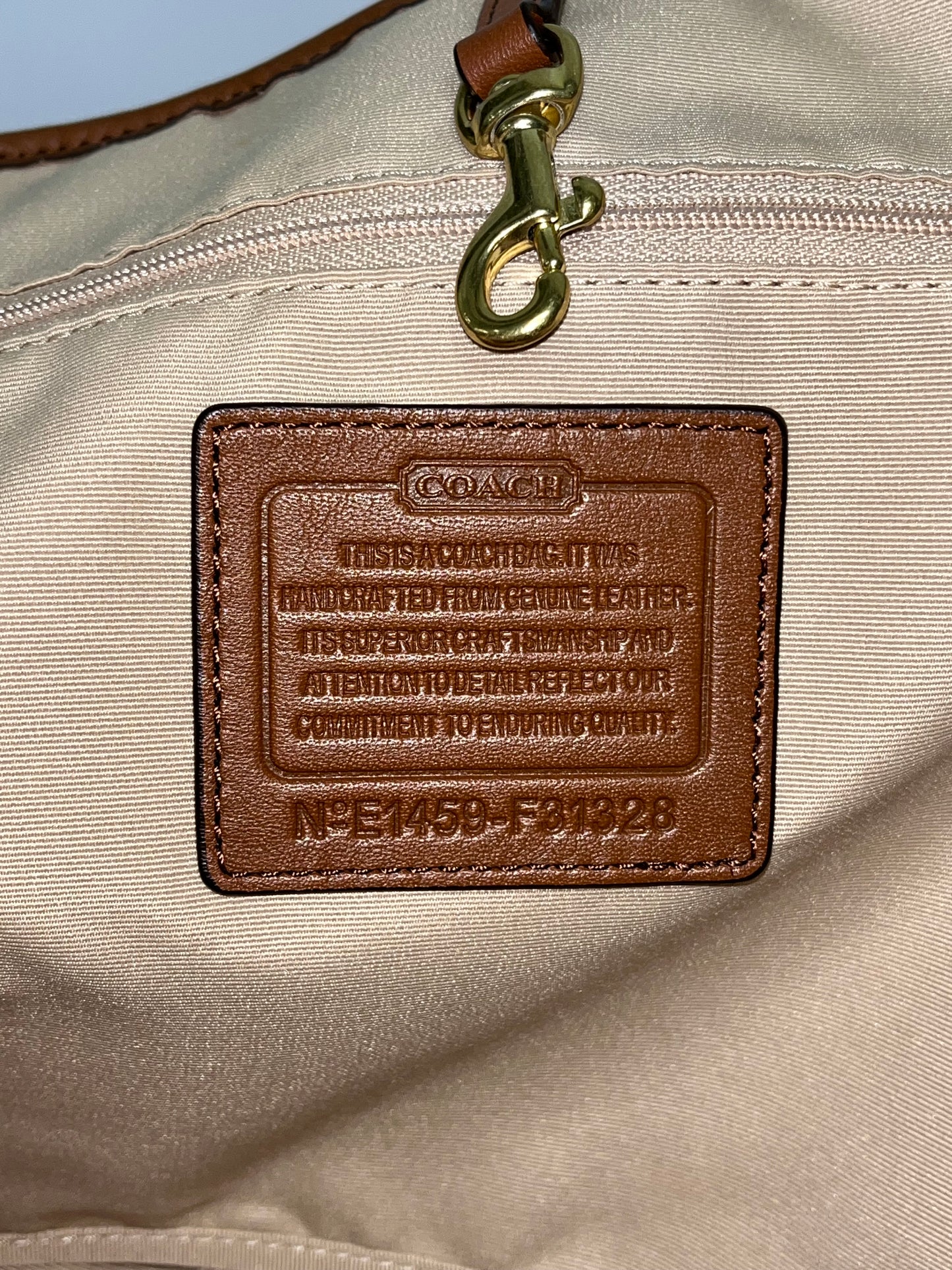 Coach Duffle Brittish Tan Hadley Large 2014