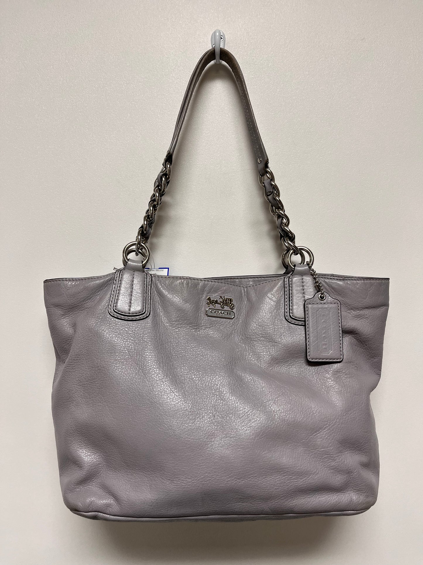 Coach Handbag Gray Madison 2012 (as is corners, handles)