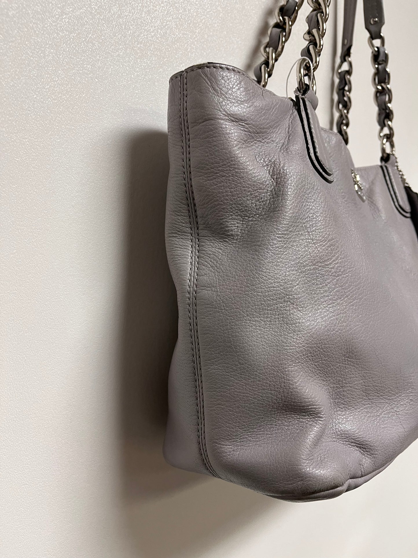 Coach Handbag Gray Madison 2012 (as is corners, handles)