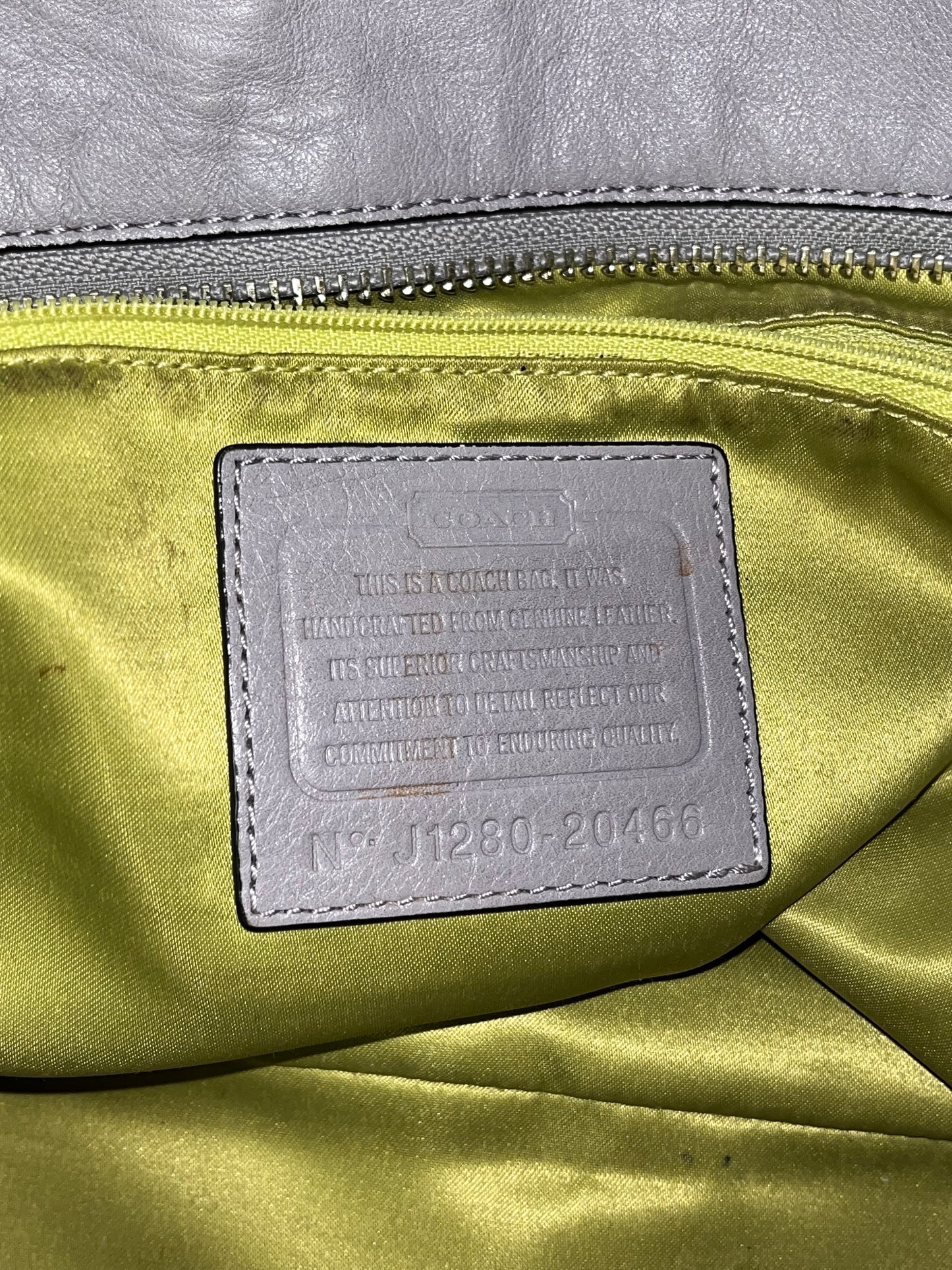 Coach Handbag Gray Madison 2012 (as is corners, handles)