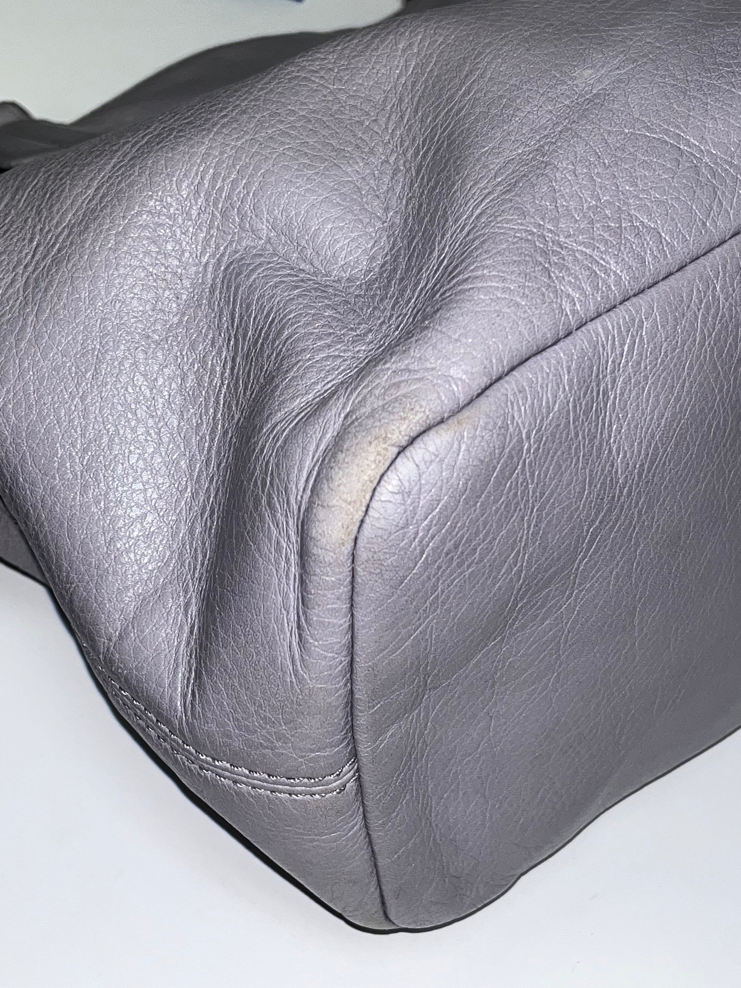 Coach Handbag Gray Madison 2012 (as is corners, handles)