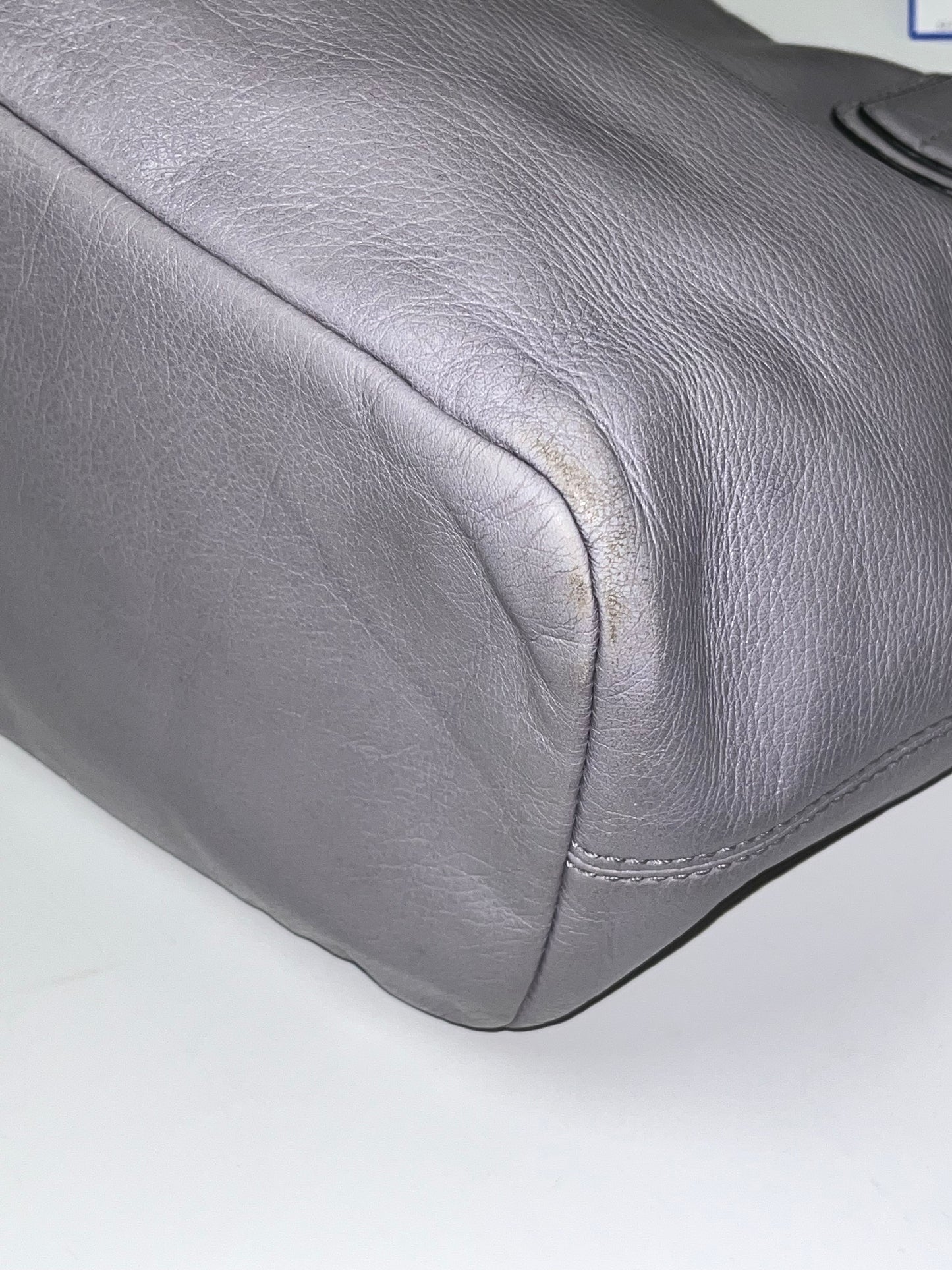 Coach Handbag Gray Madison 2012 (as is corners, handles)