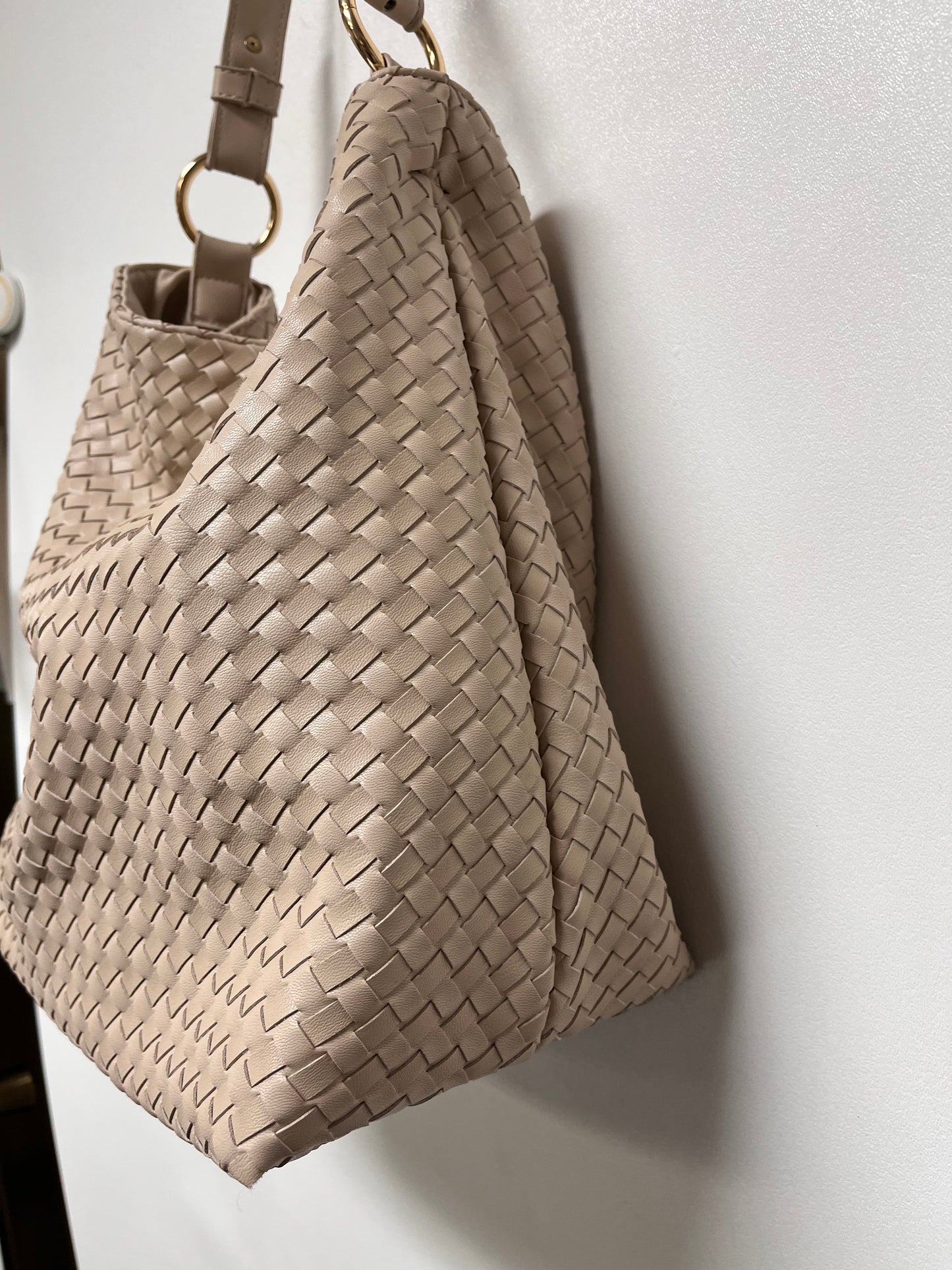 Lulu Dharma Handbag Cream Hobo Basket Weave