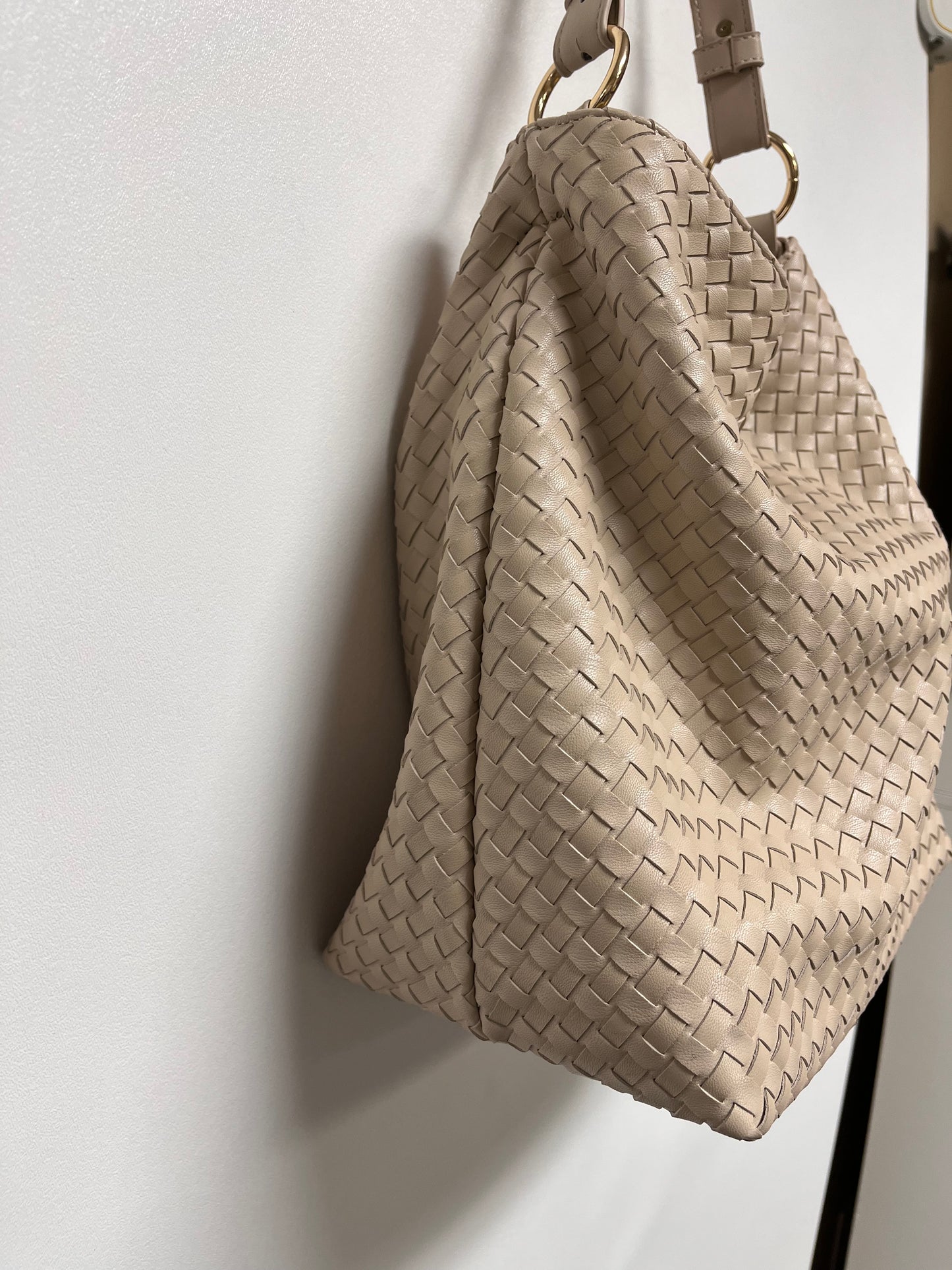 Lulu Dharma Handbag Cream Hobo Basket Weave