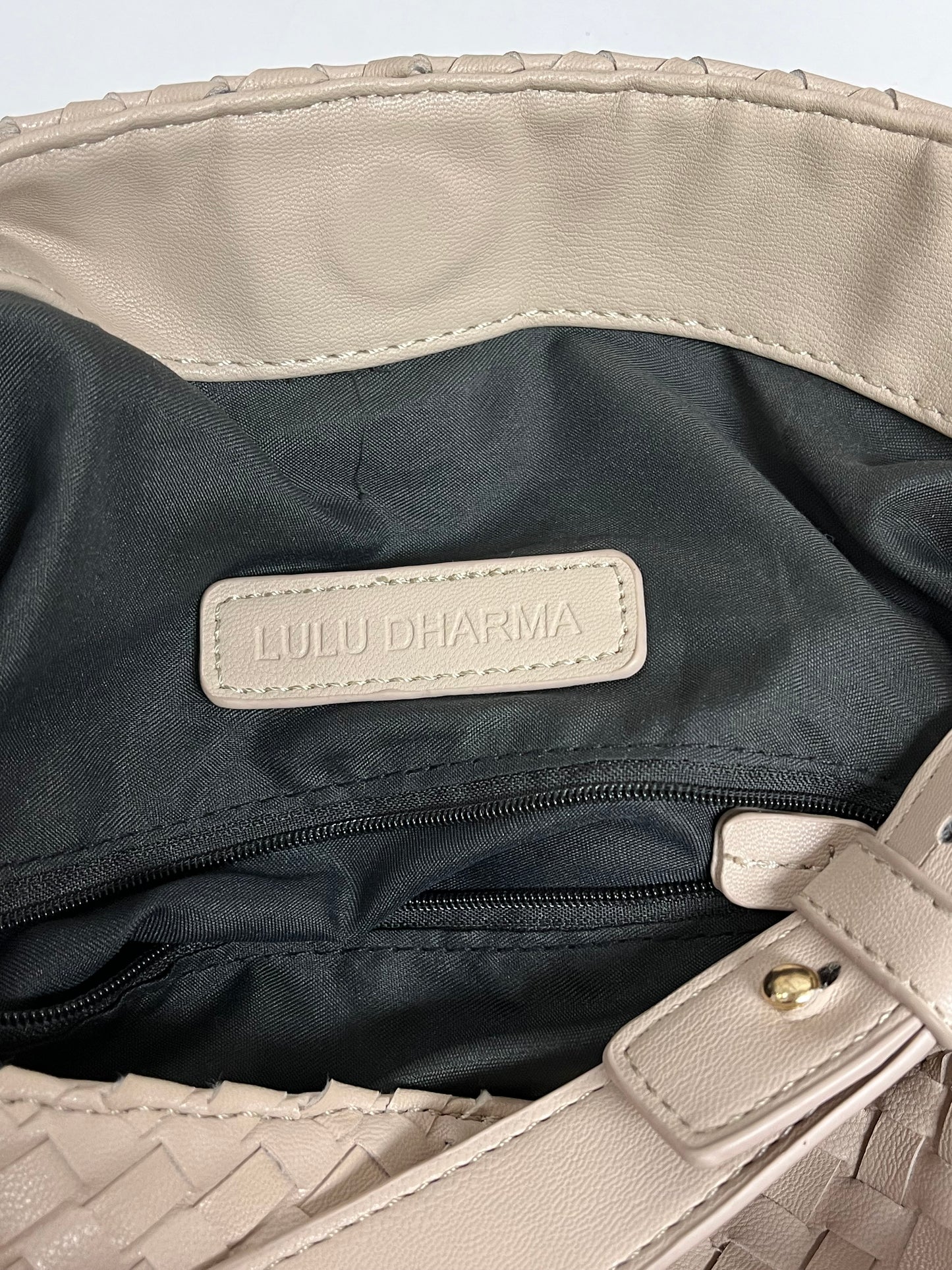 Lulu Dharma Handbag Cream Hobo Basket Weave