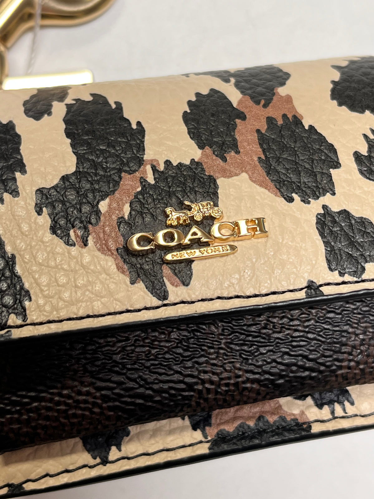 Coach Bag Charm Leopard Klare Signature NWT