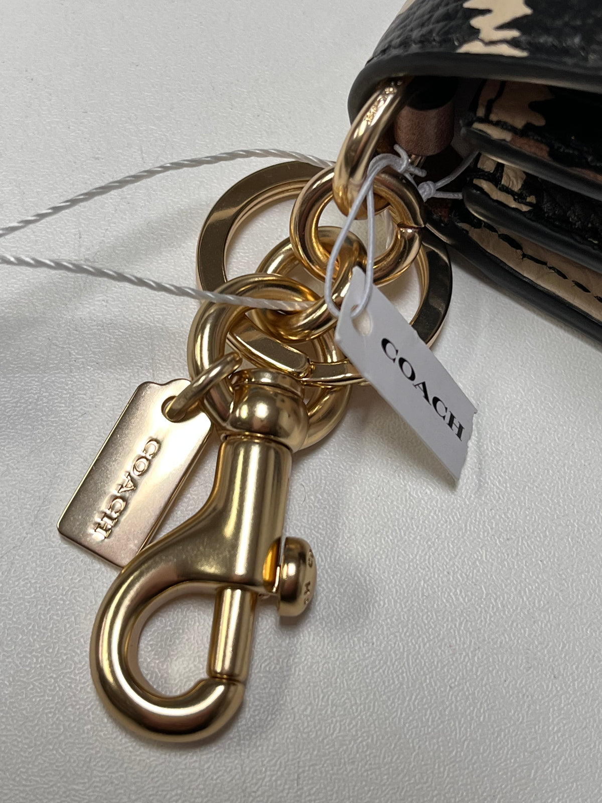 Coach Bag Charm Leopard Klare Signature NWT