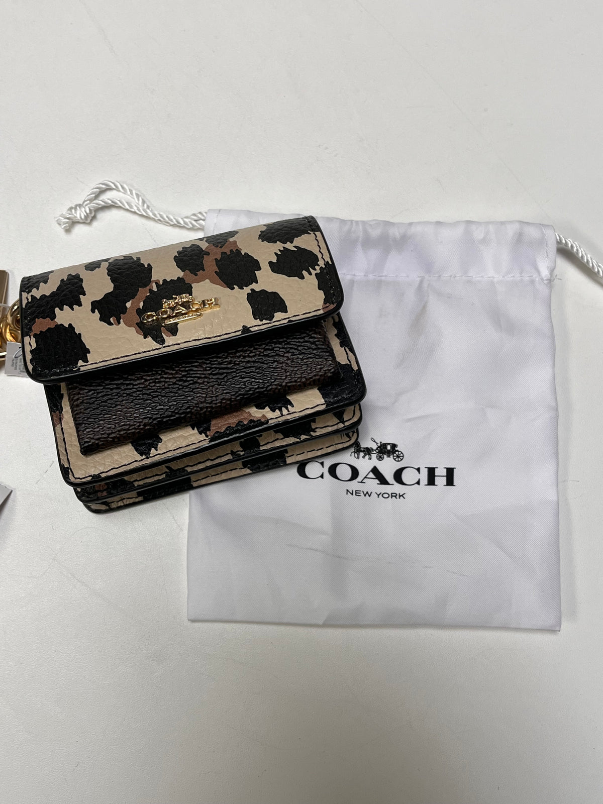 Coach Bag Charm Leopard Klare Signature NWT