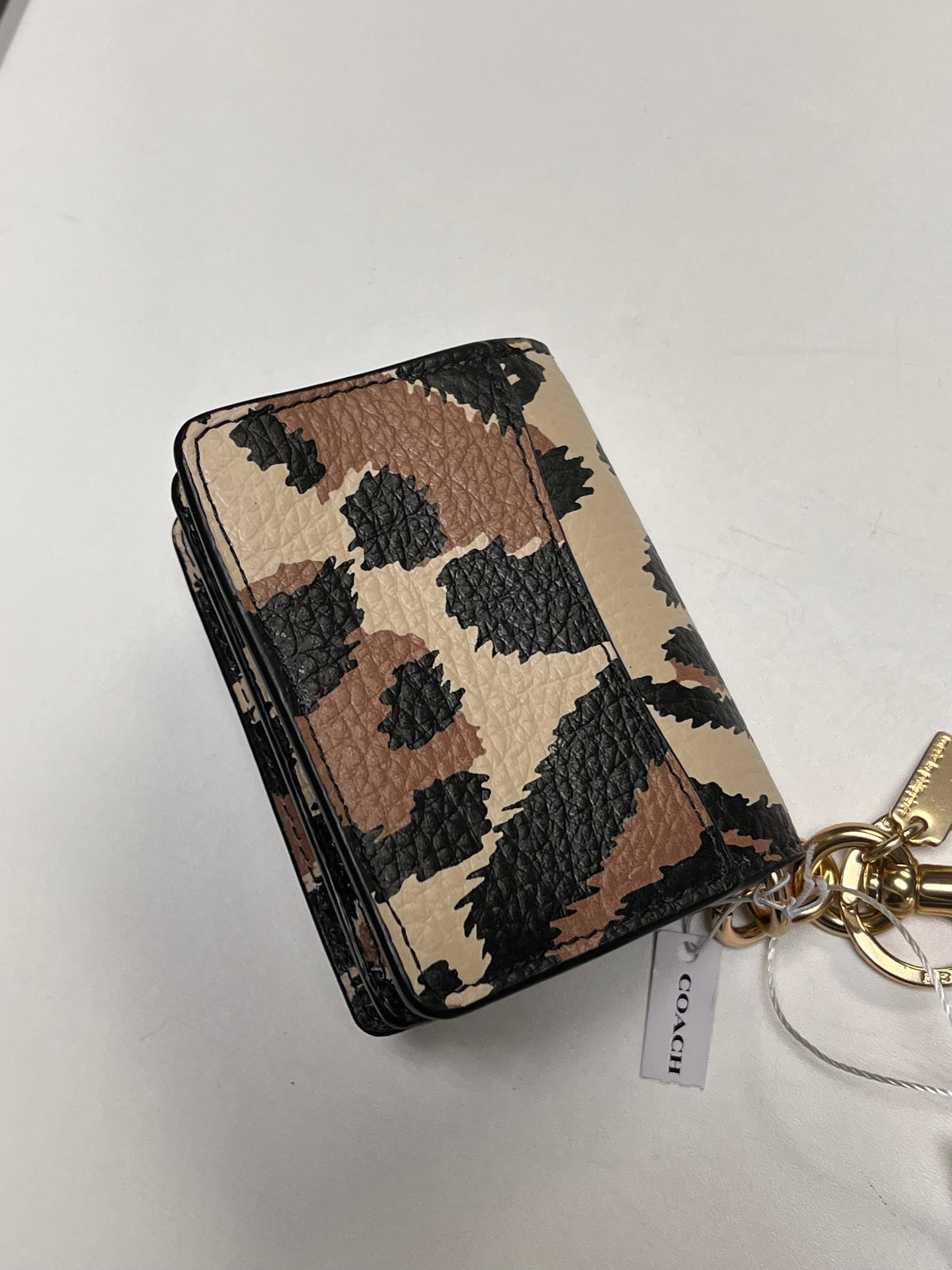 Coach Bag Charm Leopard Klare Signature NWT