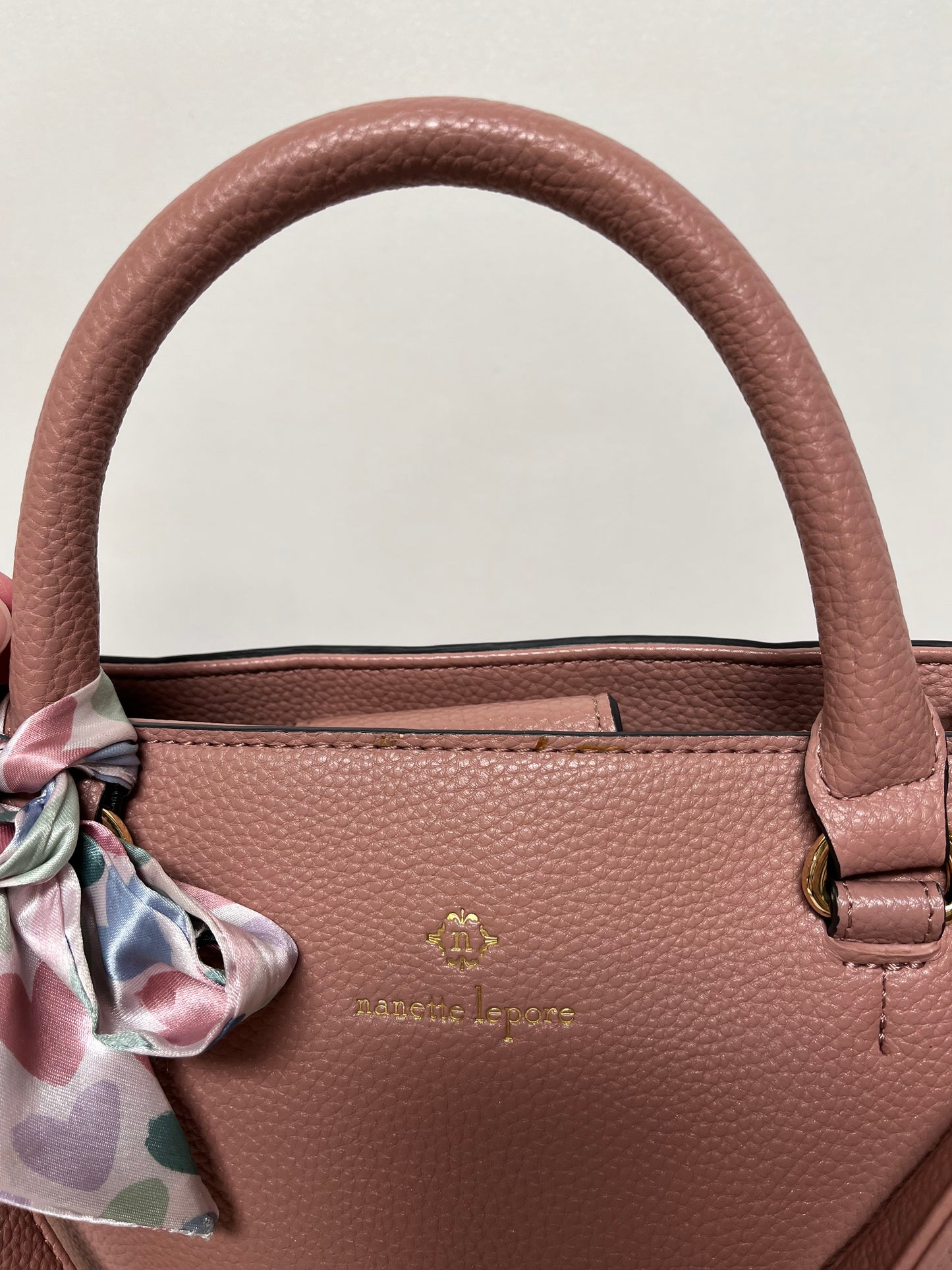 Nanette Lepore Handbag Pink As is: Corner Peeling