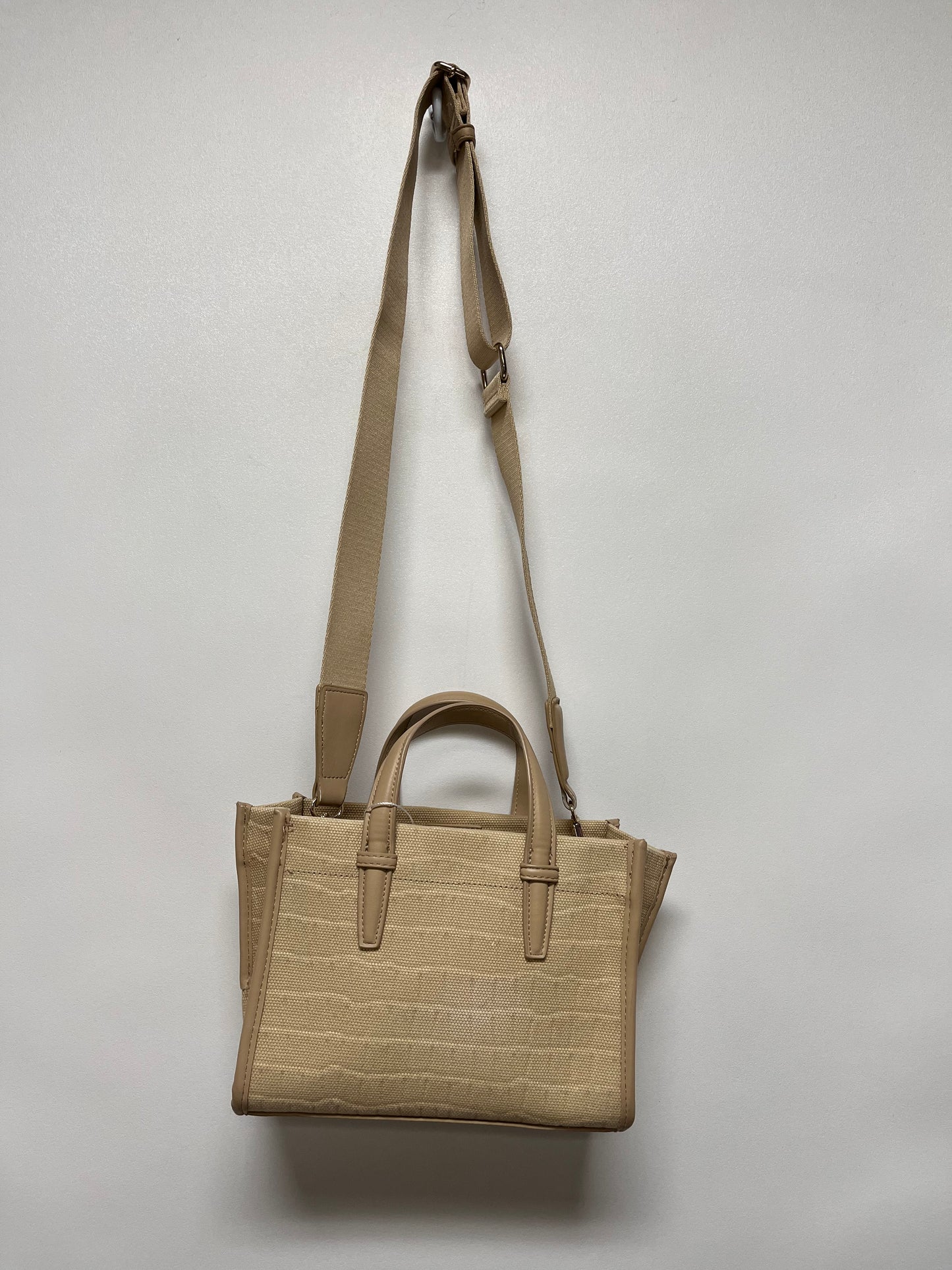 Zara Handbag Tan Fabric Mini Tote