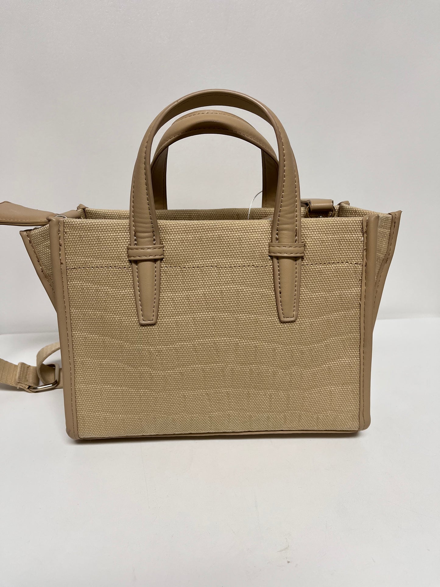 Zara Handbag Tan Fabric Mini Tote