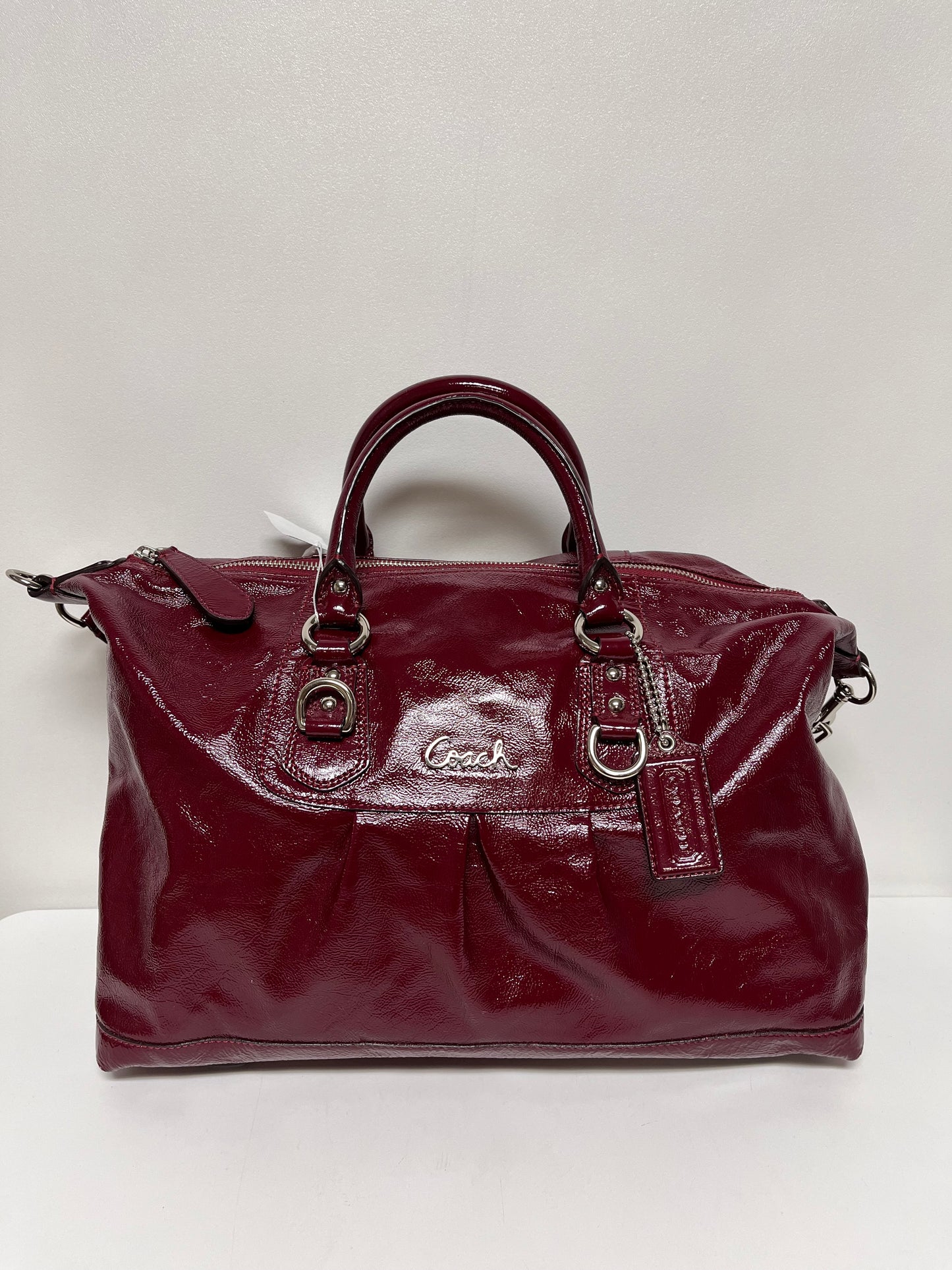 Coach Handbag Dark Red Ashley Patent Leather Satchel 2011