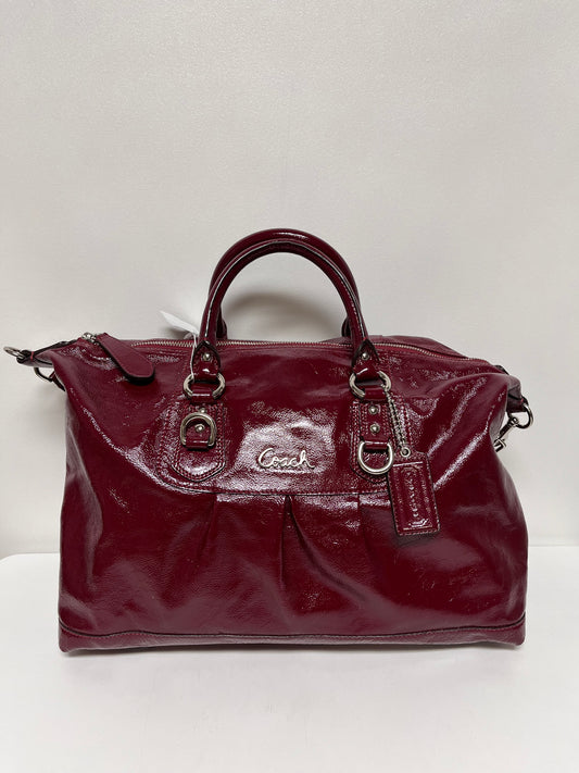 Coach Handbag Dark Red Ashley Patent Leather Satchel 2011