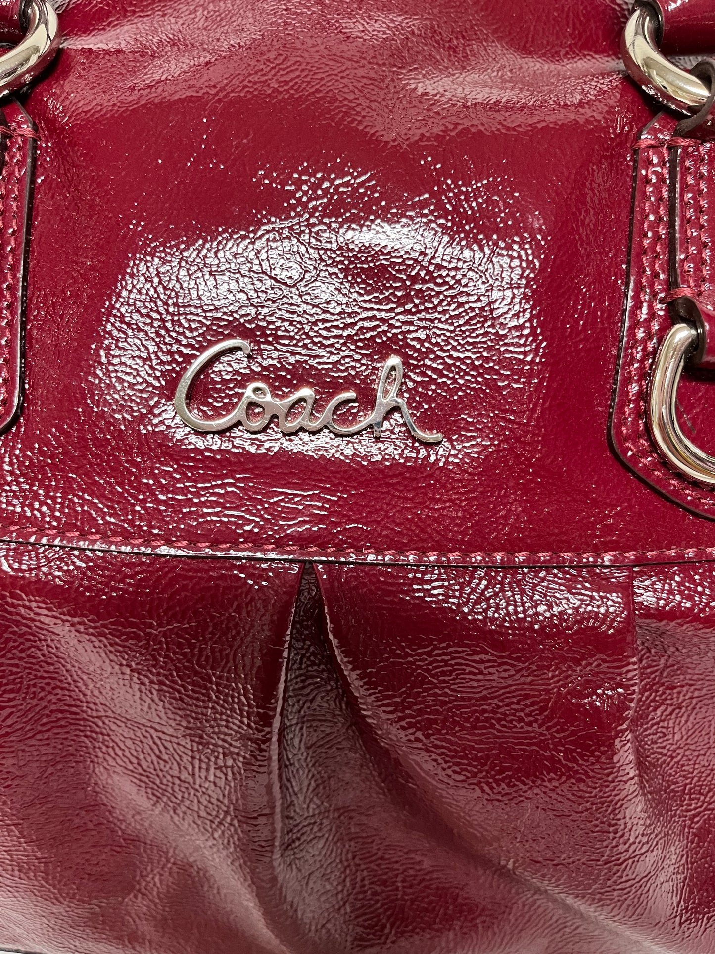 Coach Handbag Dark Red Ashley Patent Leather Satchel 2011
