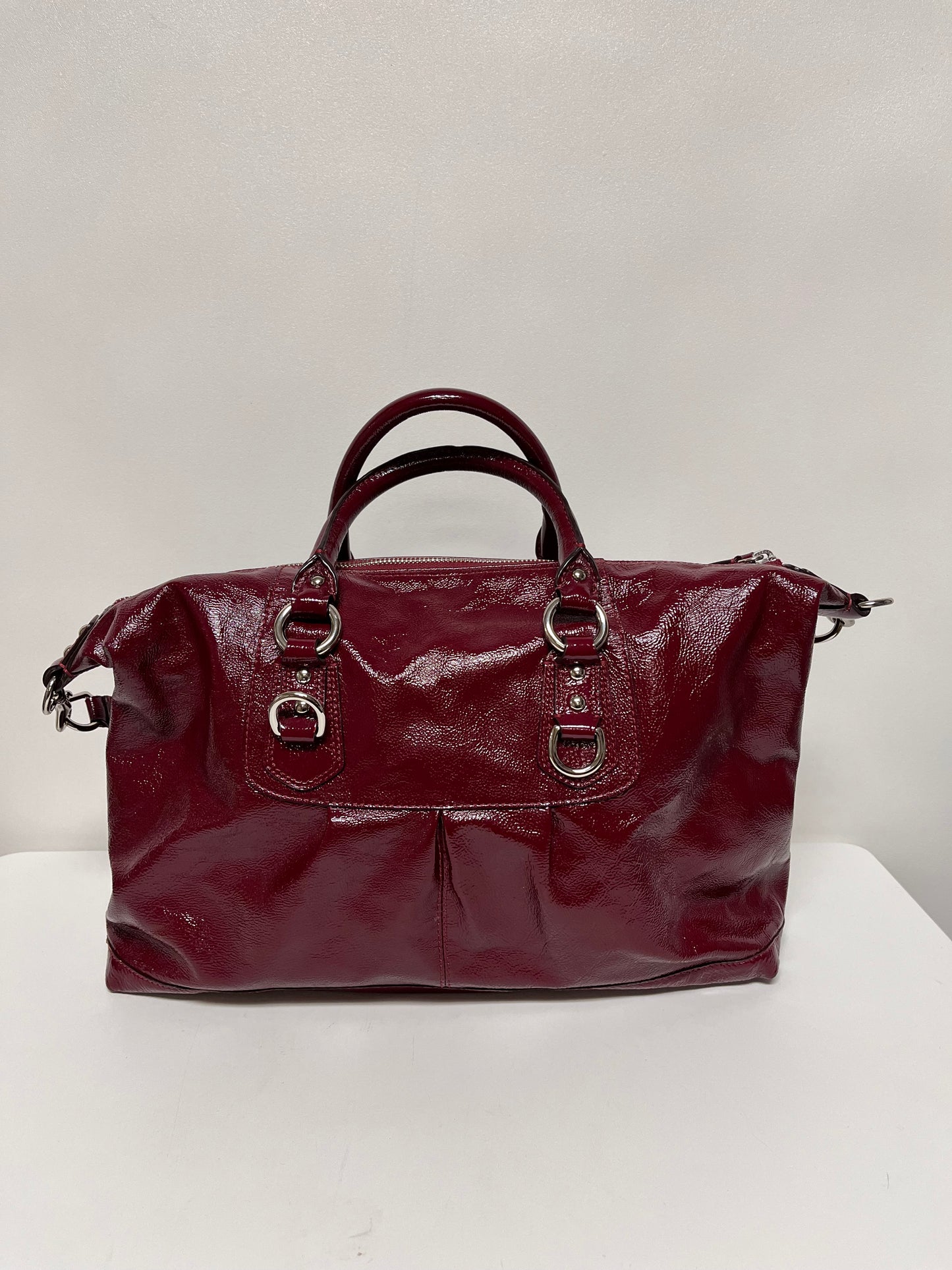 Coach Handbag Dark Red Ashley Patent Leather Satchel 2011