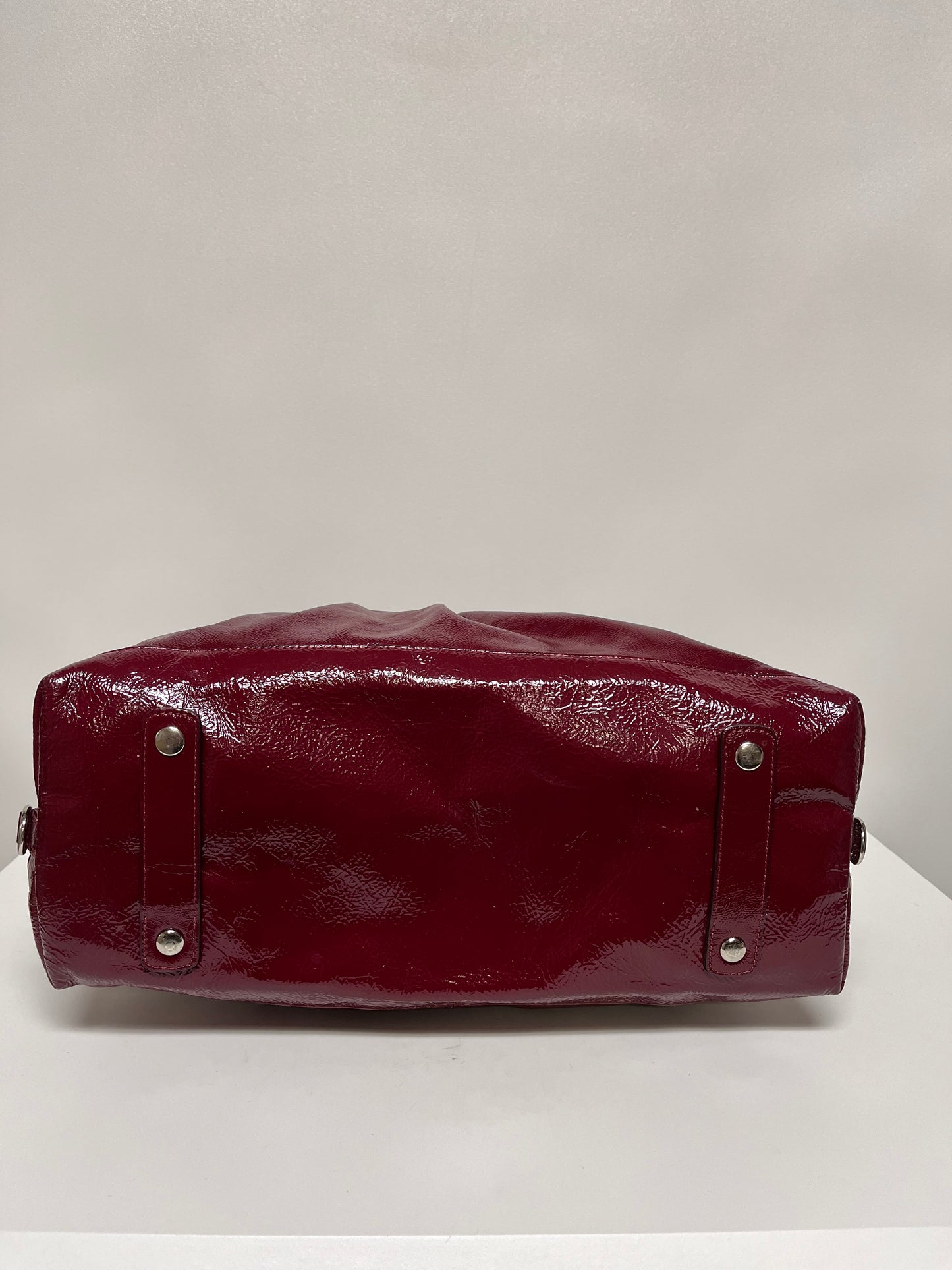 Coach Handbag Dark Red Ashley Patent Leather Satchel 2011