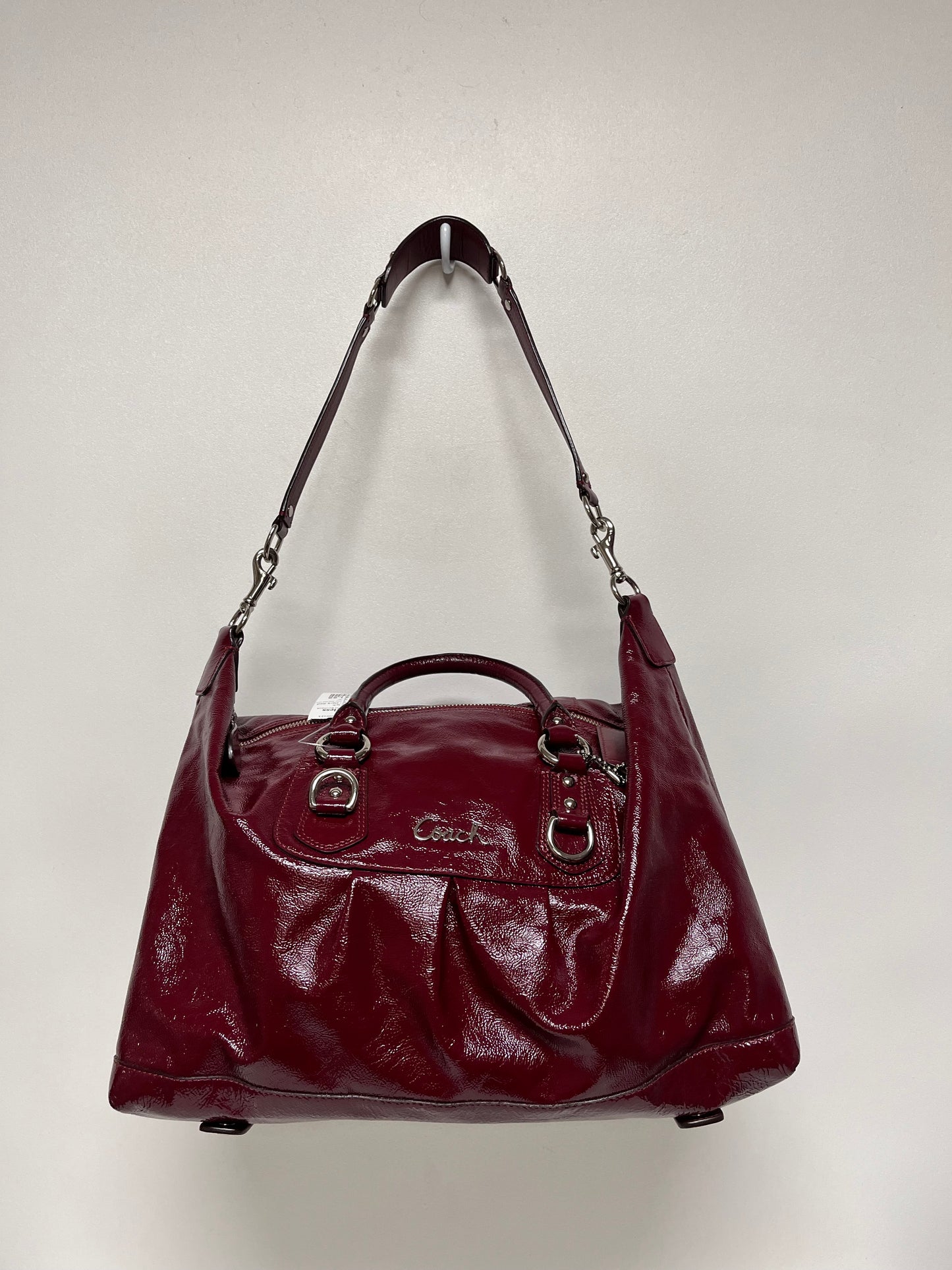 Coach Handbag Dark Red Ashley Patent Leather Satchel 2011